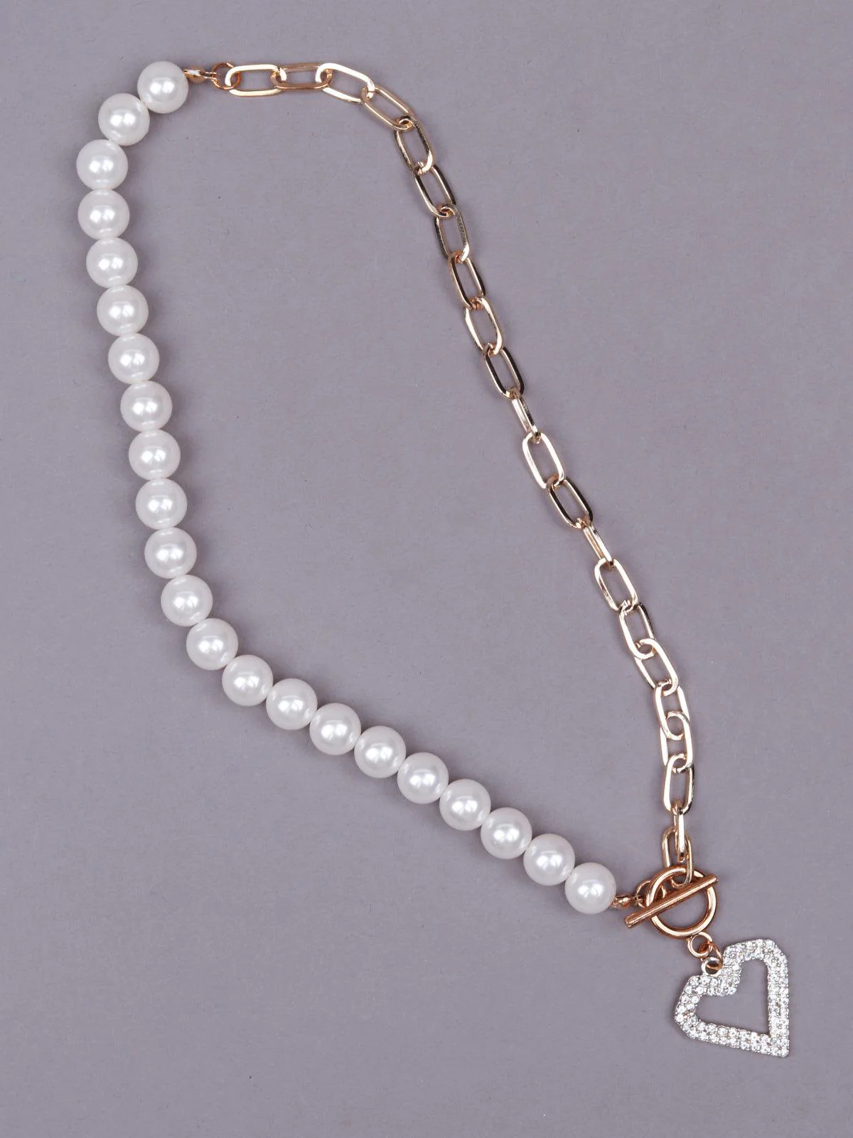 Odette Women White Heart Metal Necklace - Image 4