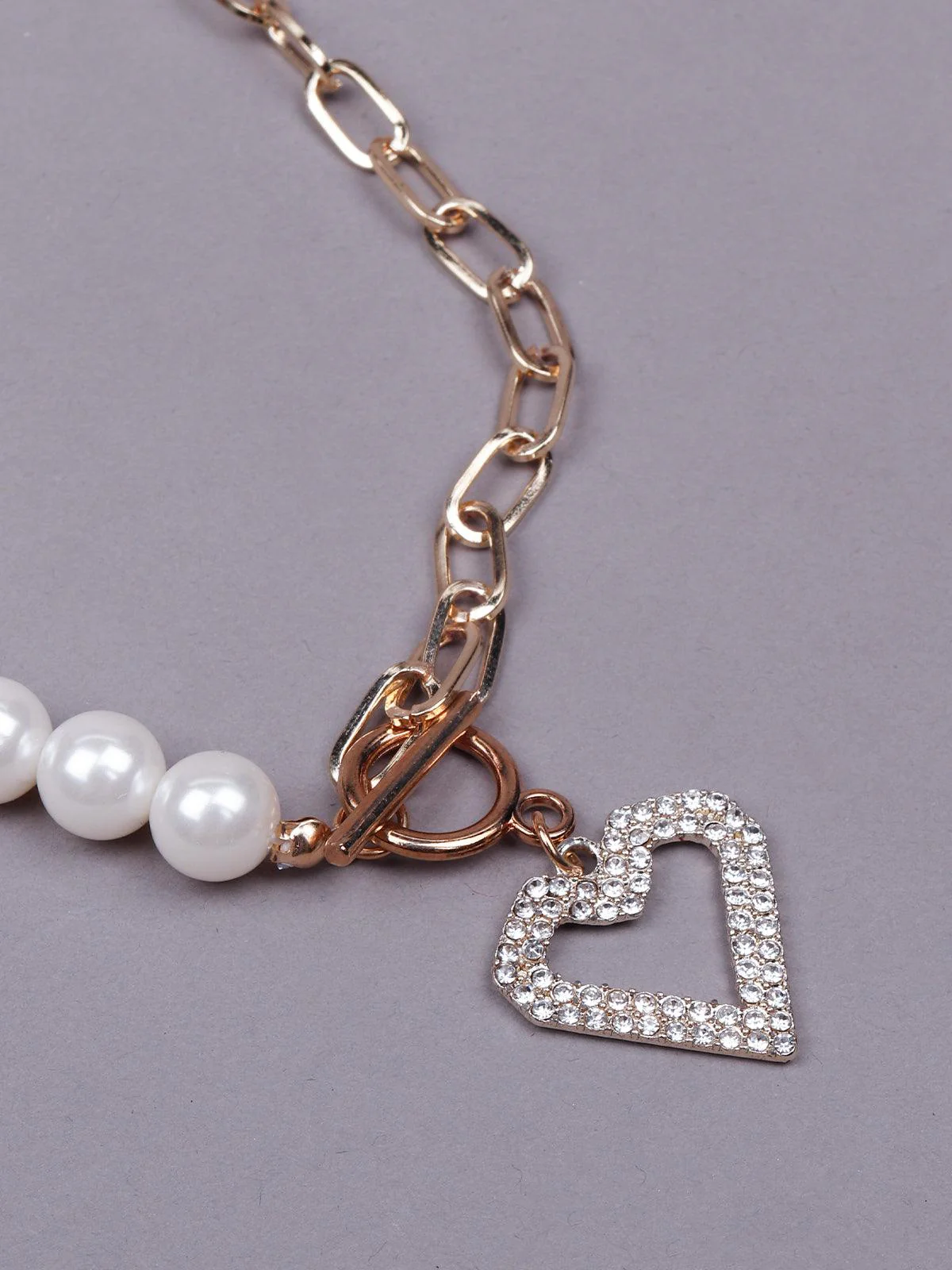 Odette Women White Heart Metal Necklace - Image 5