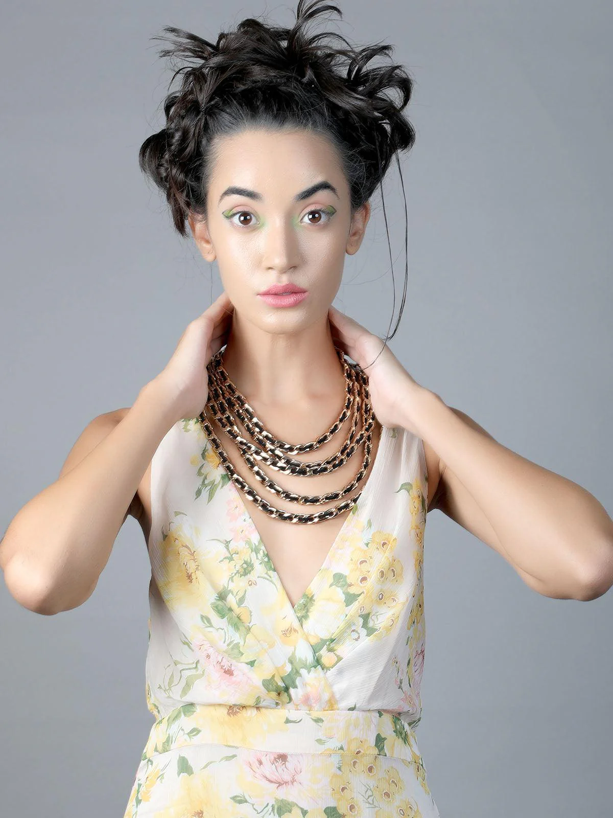 Odette Women Black And Gold Exquisite Statement Necklace - Image 2