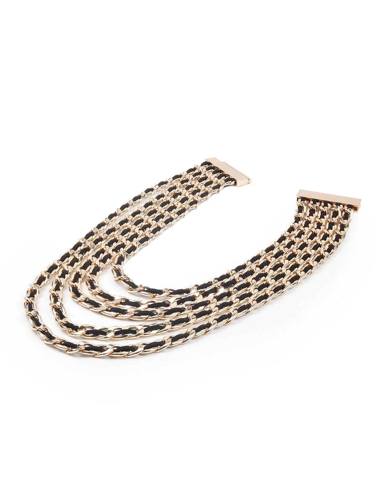 Odette Women Black And Gold Exquisite Statement Necklace - Image 4