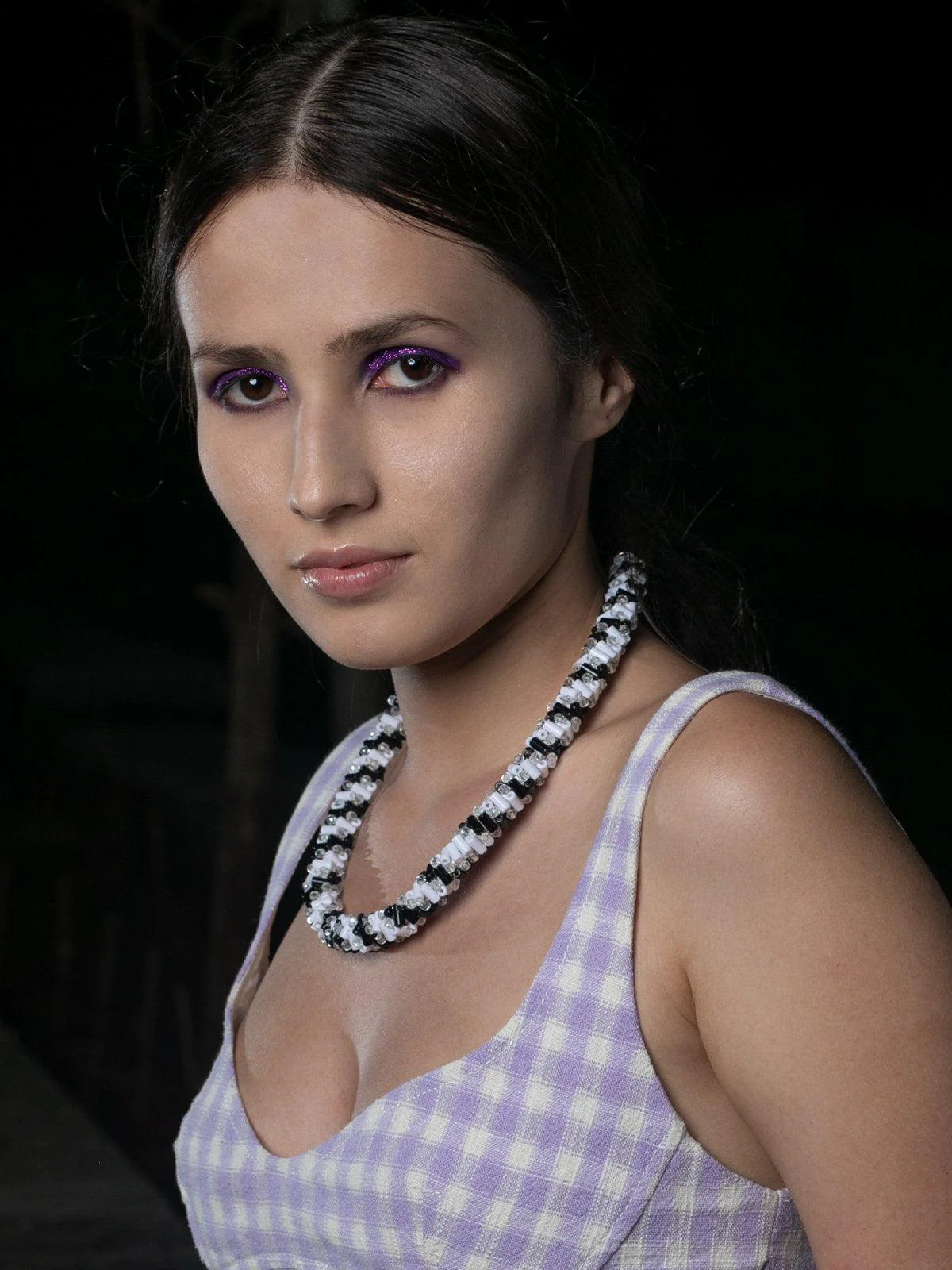 Odette Women Black And White Metal Necklace