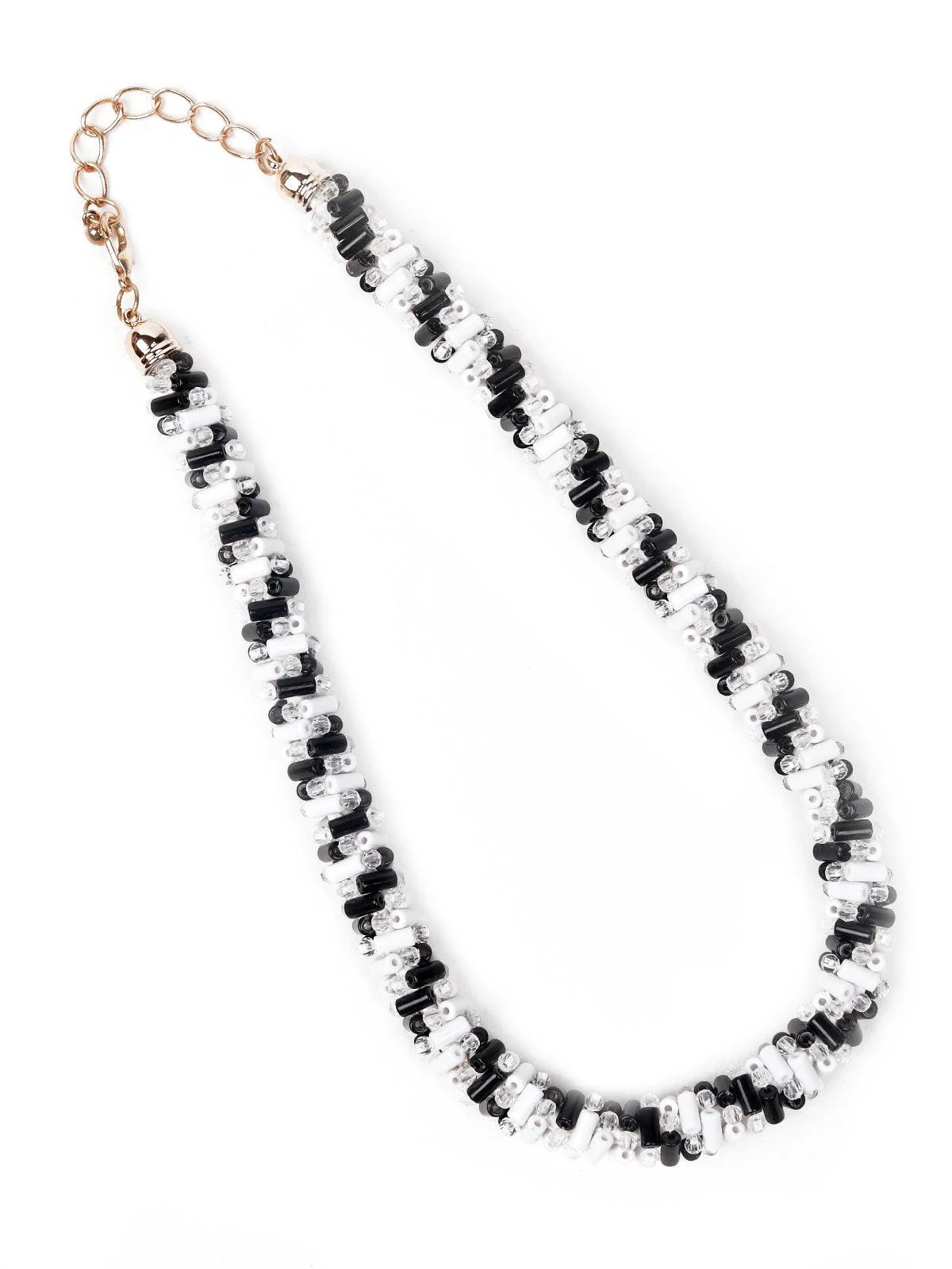 Odette Women Black And White Metal Necklace - Image 4
