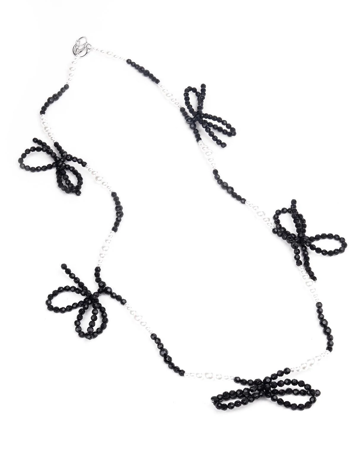 Odette Women Black And White Metal Stunning Necklace - Image 3