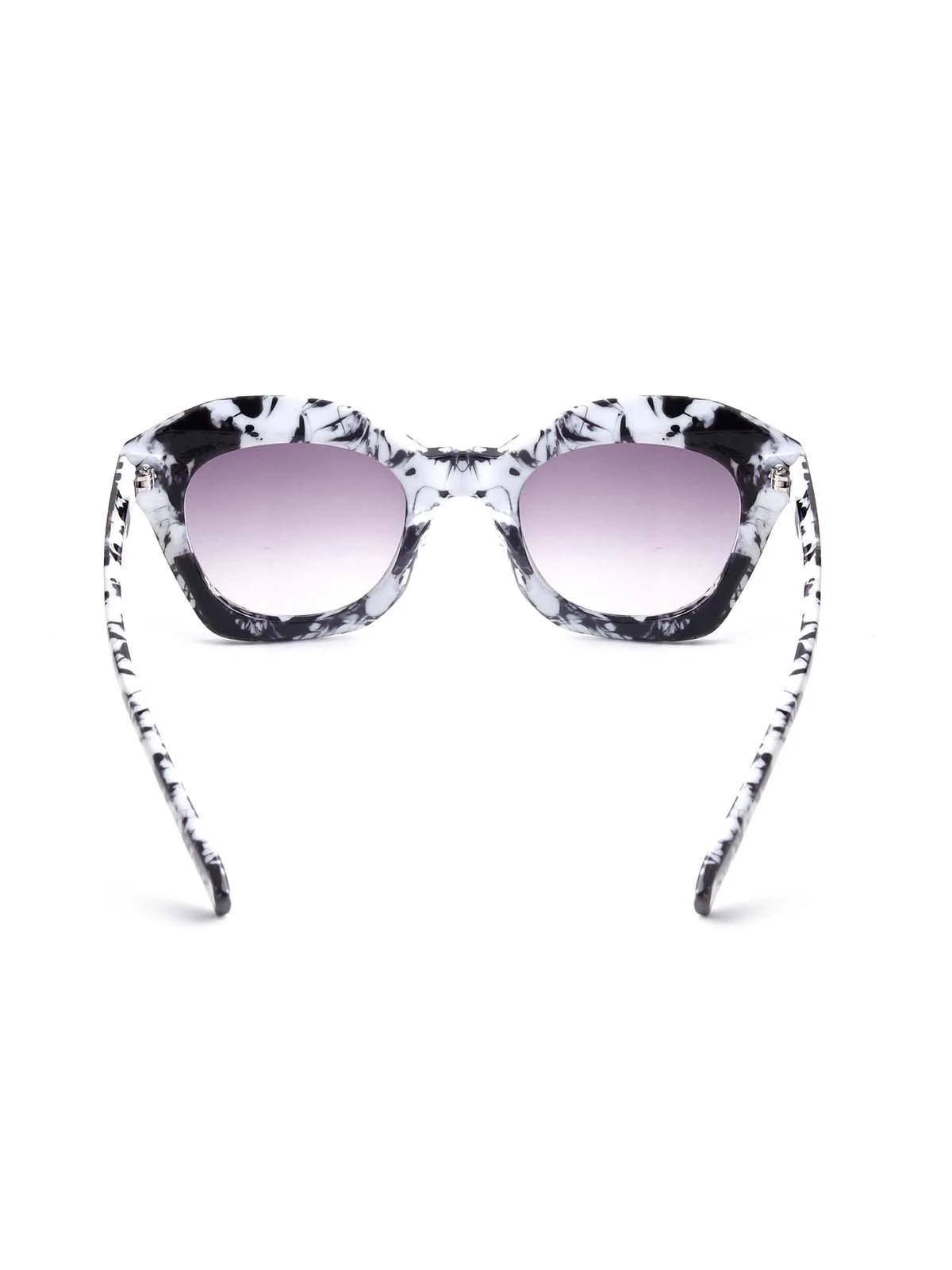 Odette Black And White Textured Frame Sunglasses For Women - Image 6