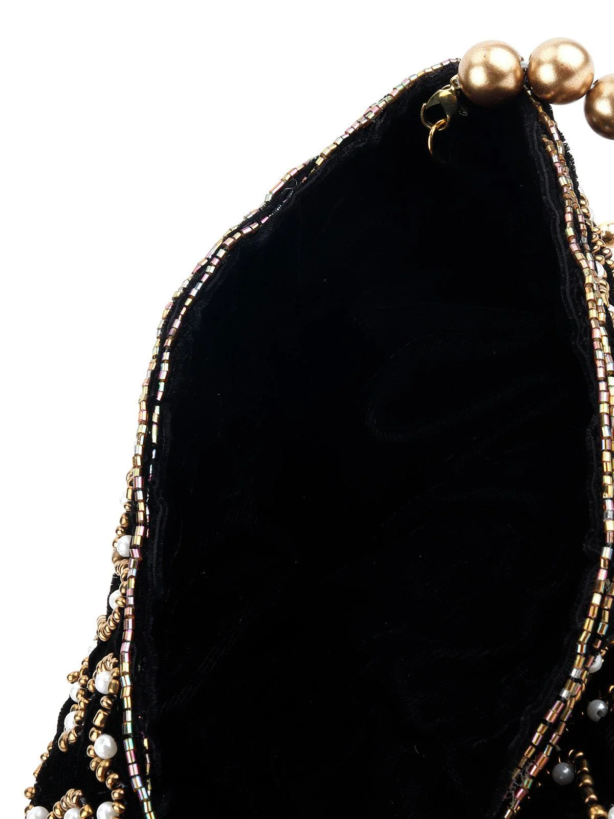 Odette Women Black Beaded Attractive Potli - Image 6
