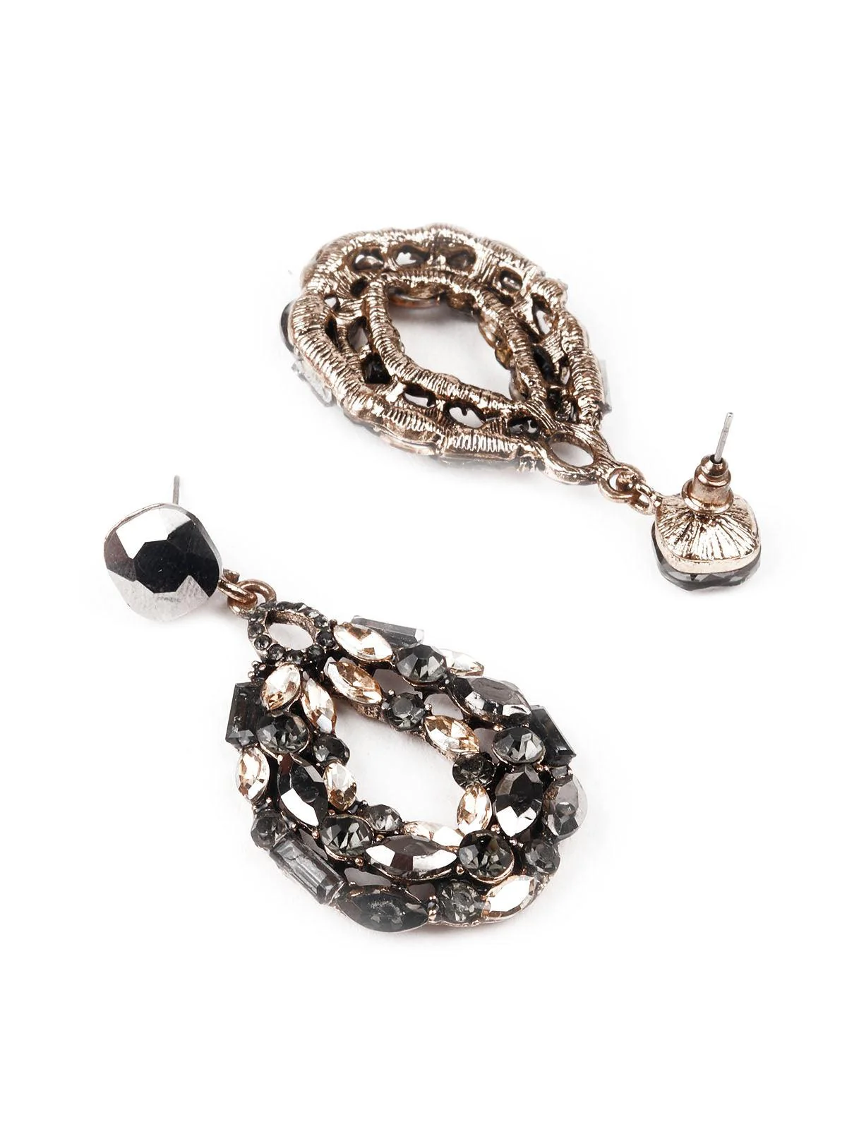 Odette Women Black Colored Hoop Earring - Image 3