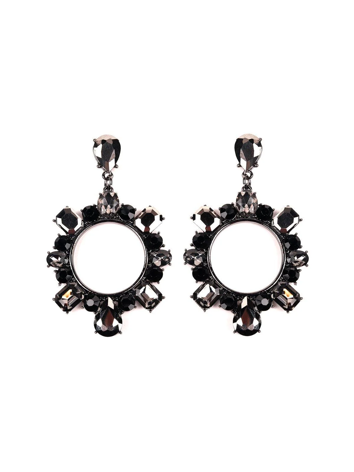Odette Women Black Metal Earrings - Image 3