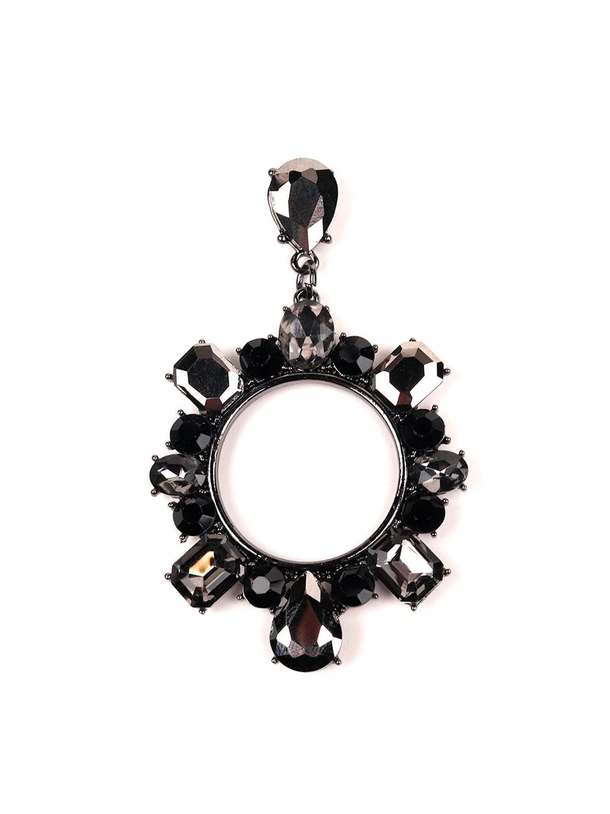 Odette Women Black Metal Earrings - Image 4