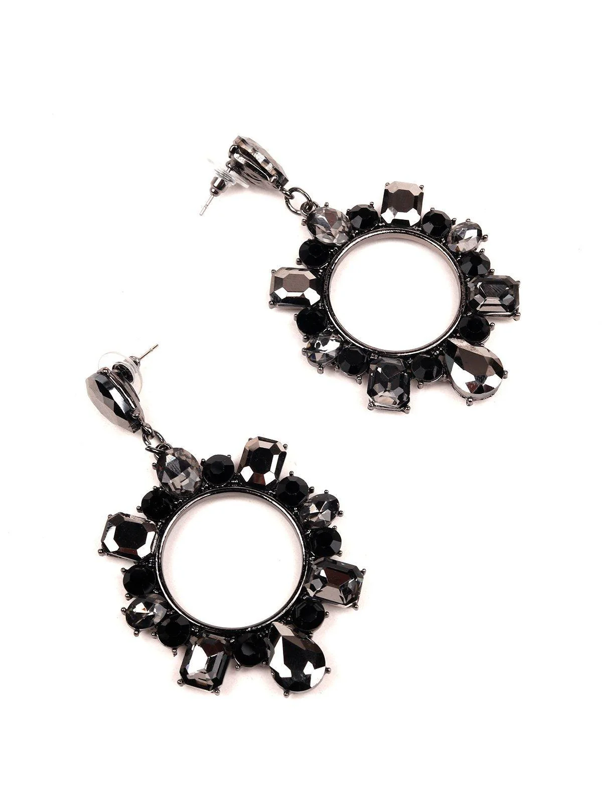 Odette Women Black Metal Earrings - Image 5