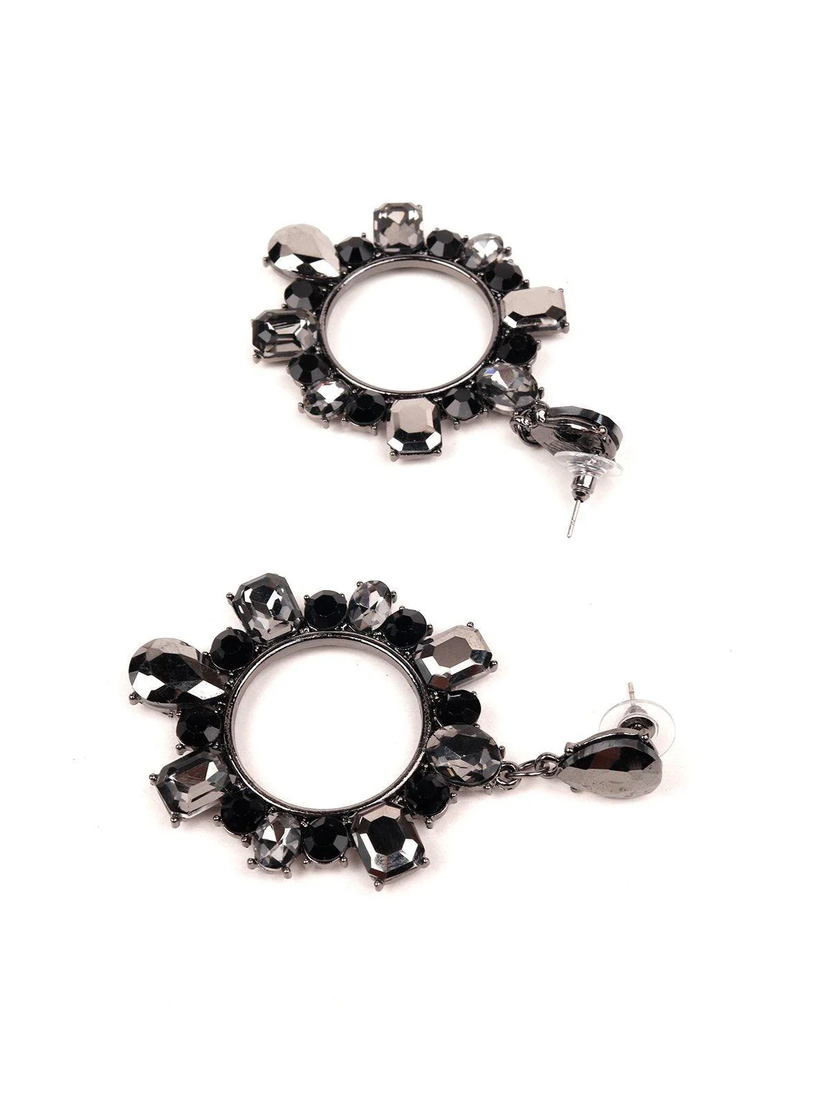 Odette Women Black Metal Earrings - Image 6