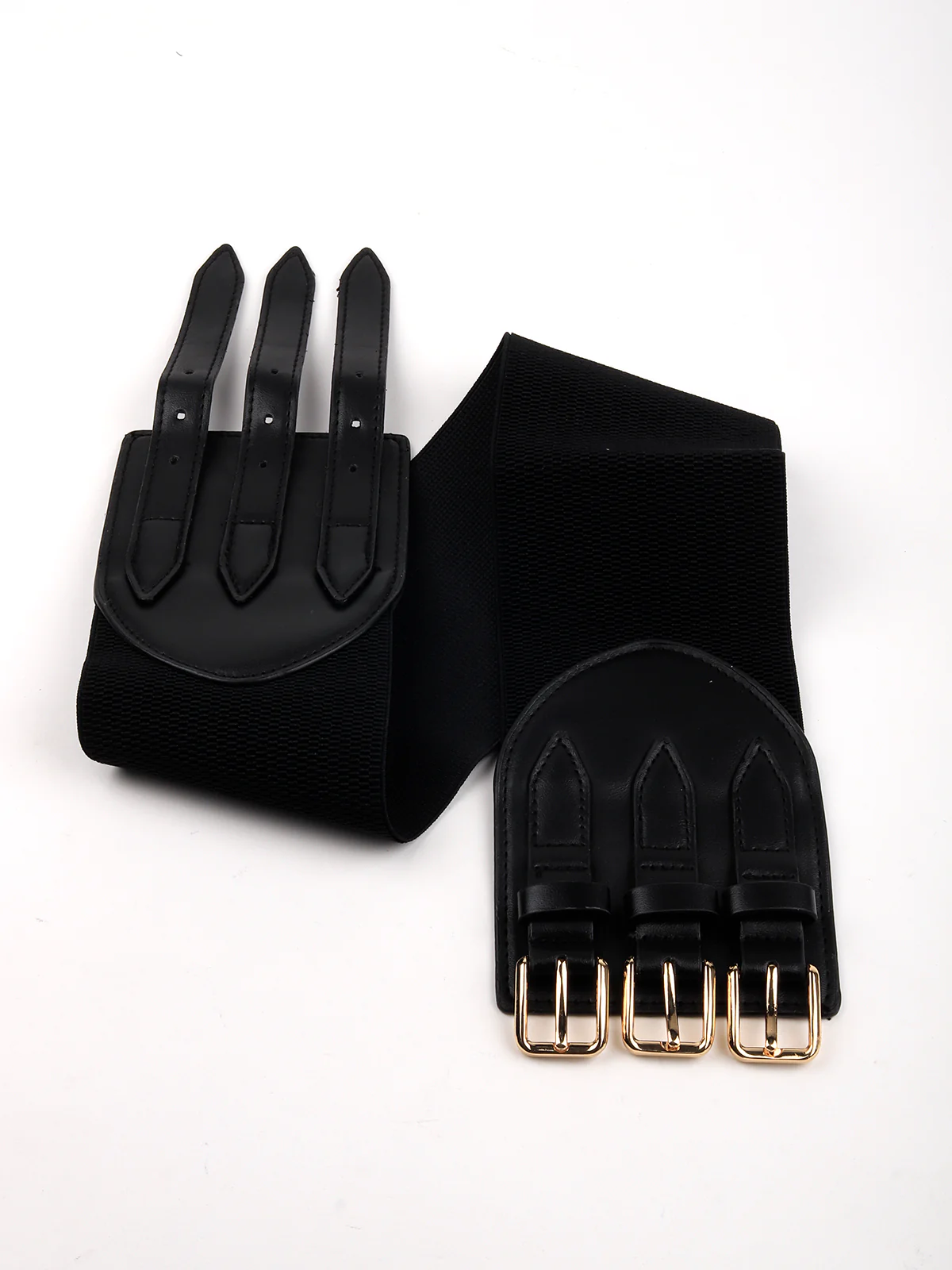 Odette Women Black Elastane Belt With Buckle Patterns - Image 4