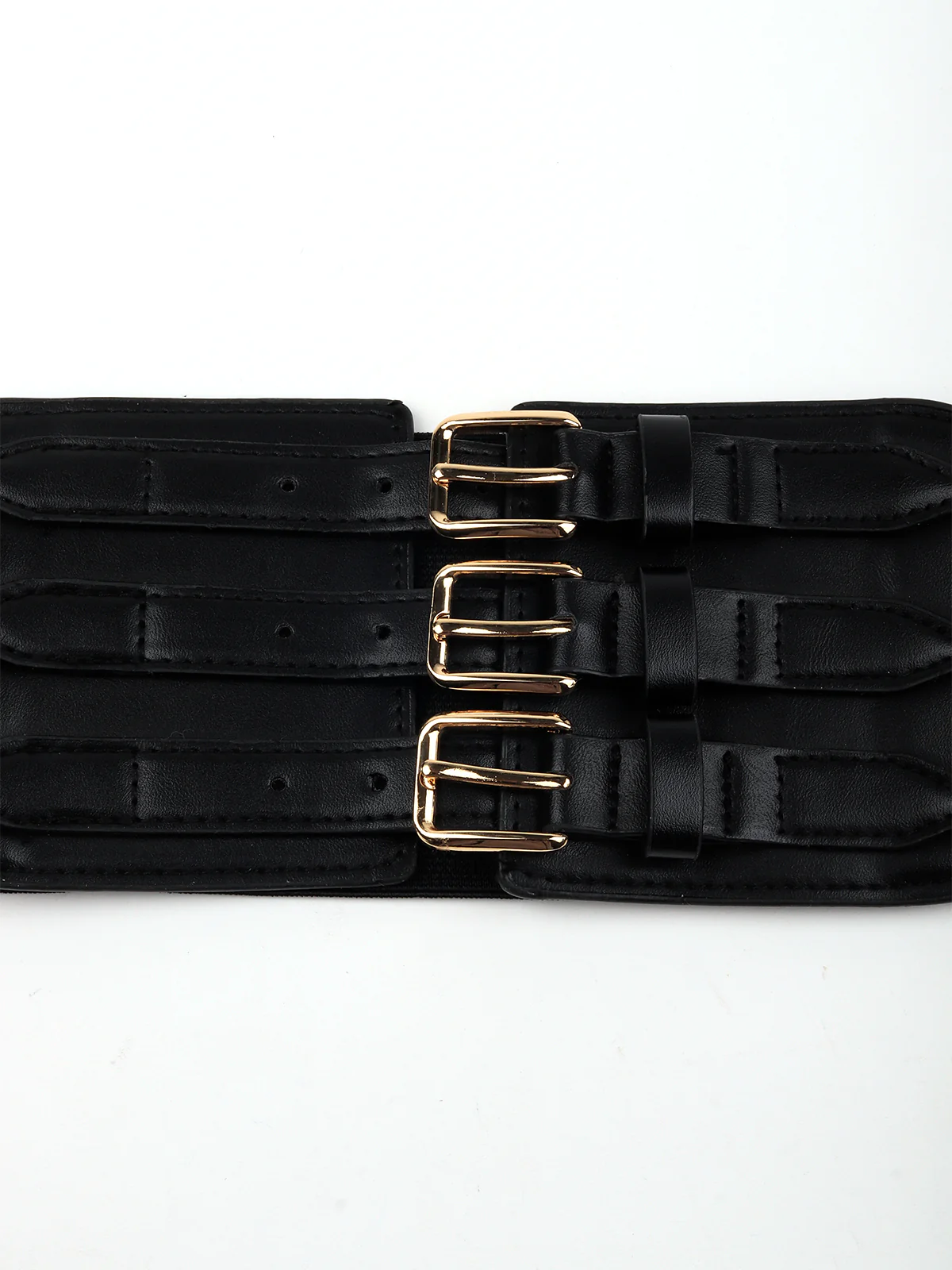 Odette Women Black Elastane Belt With Buckle Patterns - Image 6