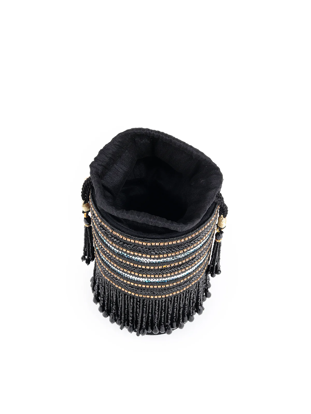 Odette Women Black Embellished Velvet Structured Clutch Bag - Image 7