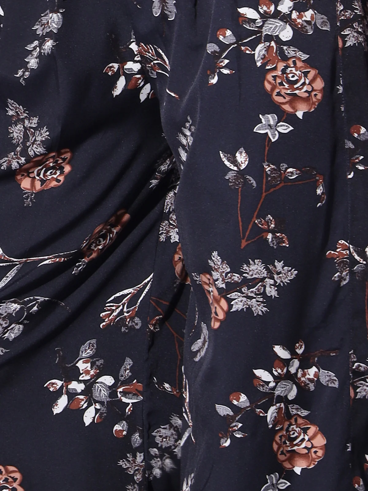 Odette Women Black Floral Printed Crepe Stitched Co Ord Set - Image 7