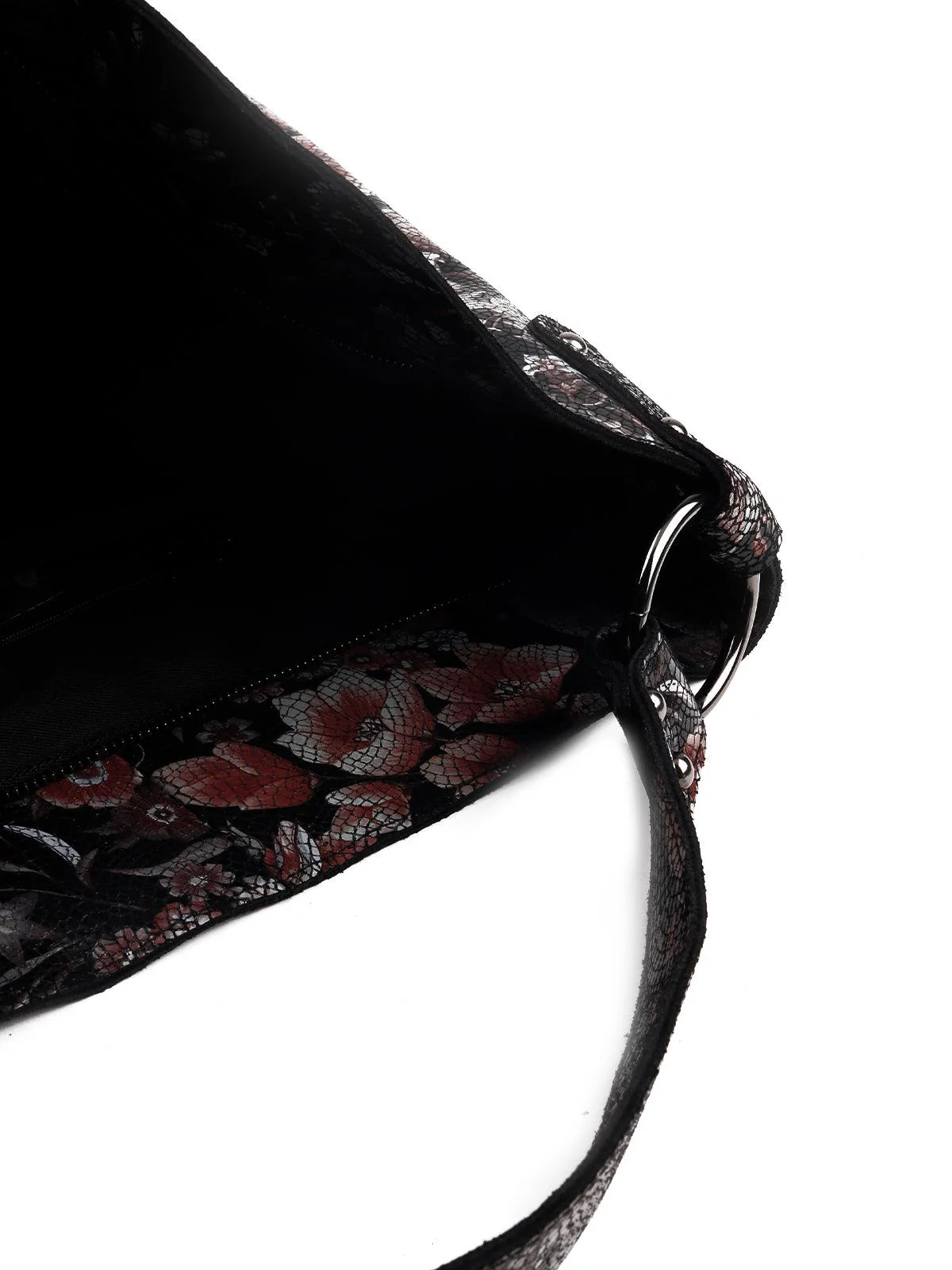 Odette Women Black Floral Printed Tote Bag - Image 6
