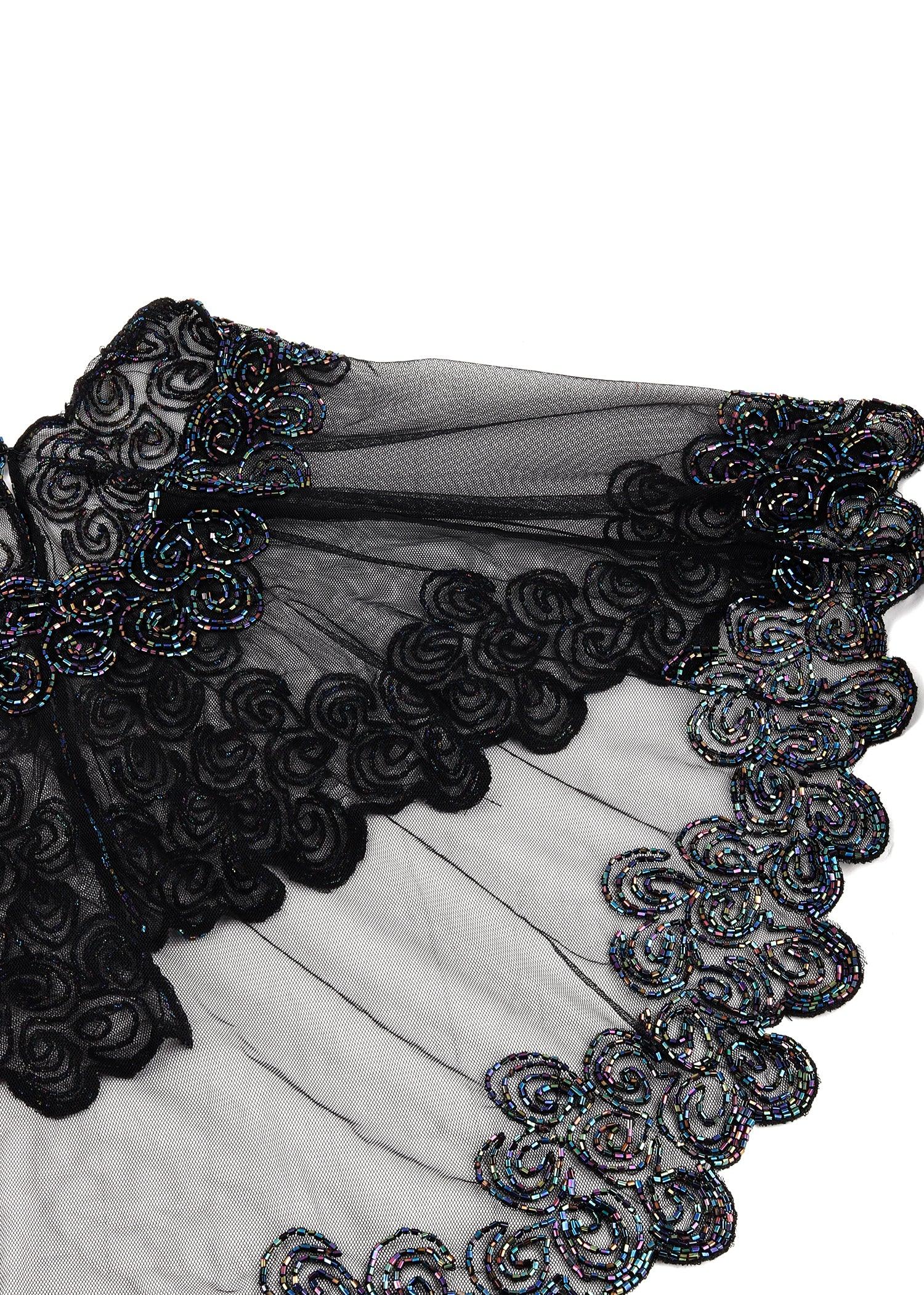 Odette Women Net Embellished Poncho Cape - Image 5