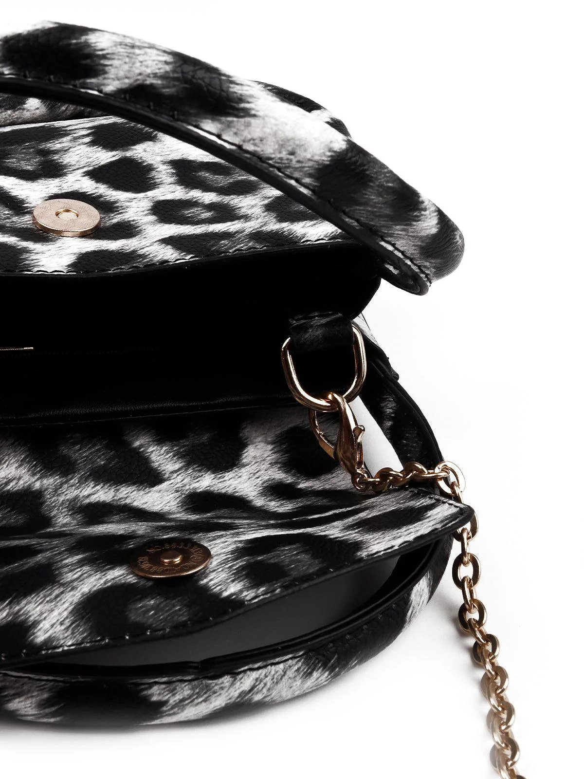 Odette Women Black Printed Handle Sling Bag - Image 6