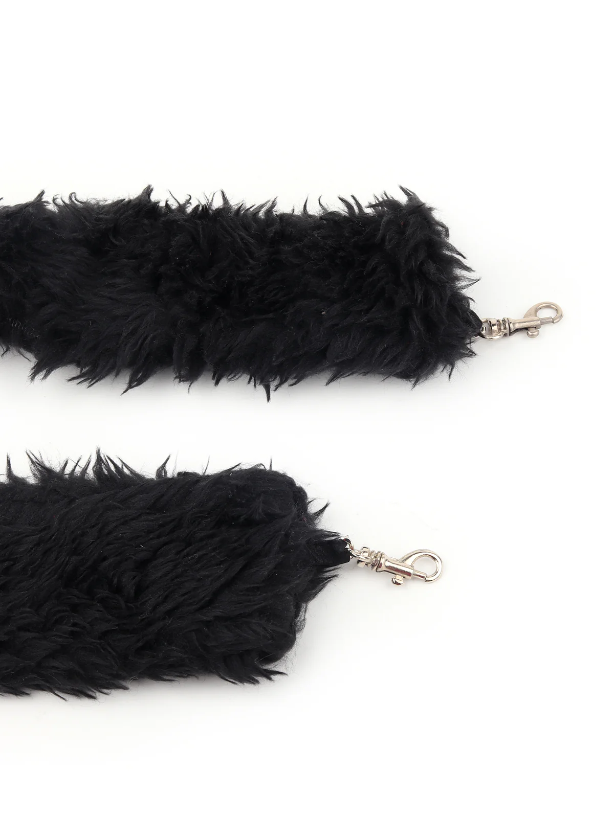 Odette Women Black Soft Fur Handle Beads Bag - Image 7