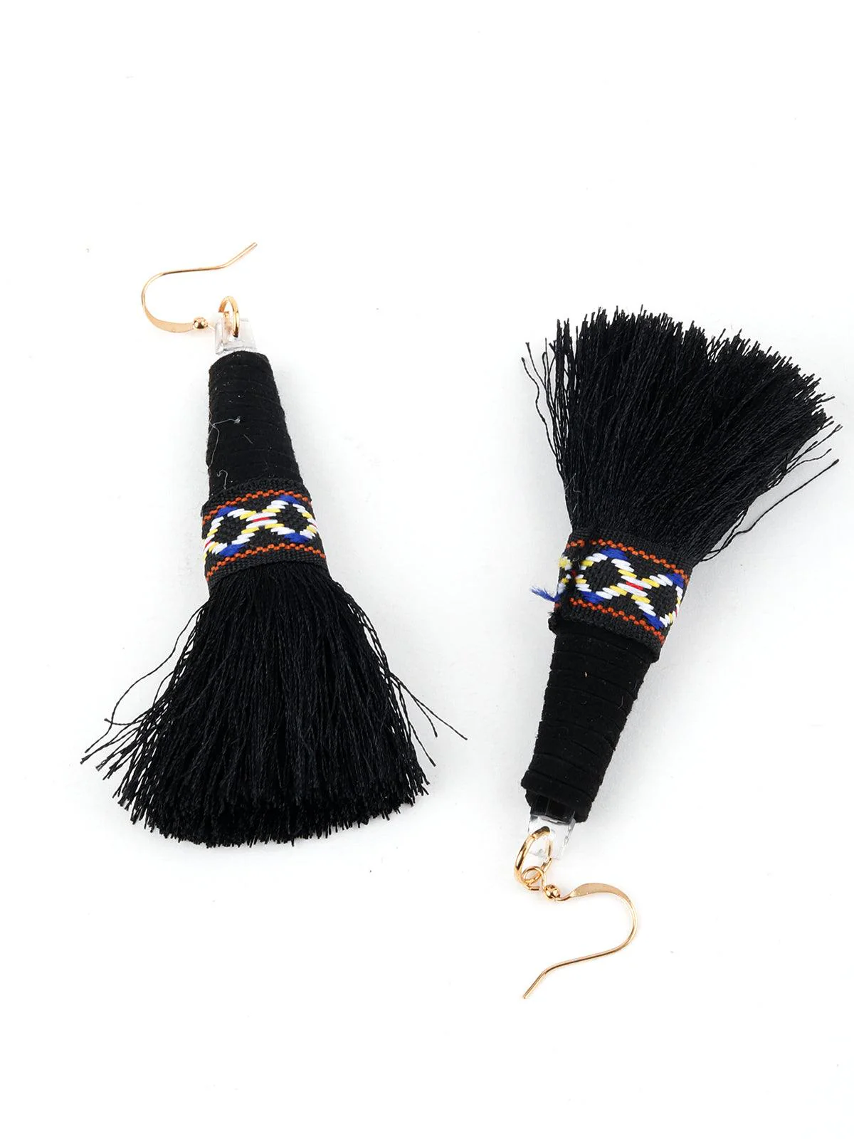 Odette Women Black Tale Tassels Necklace Set - Image 3