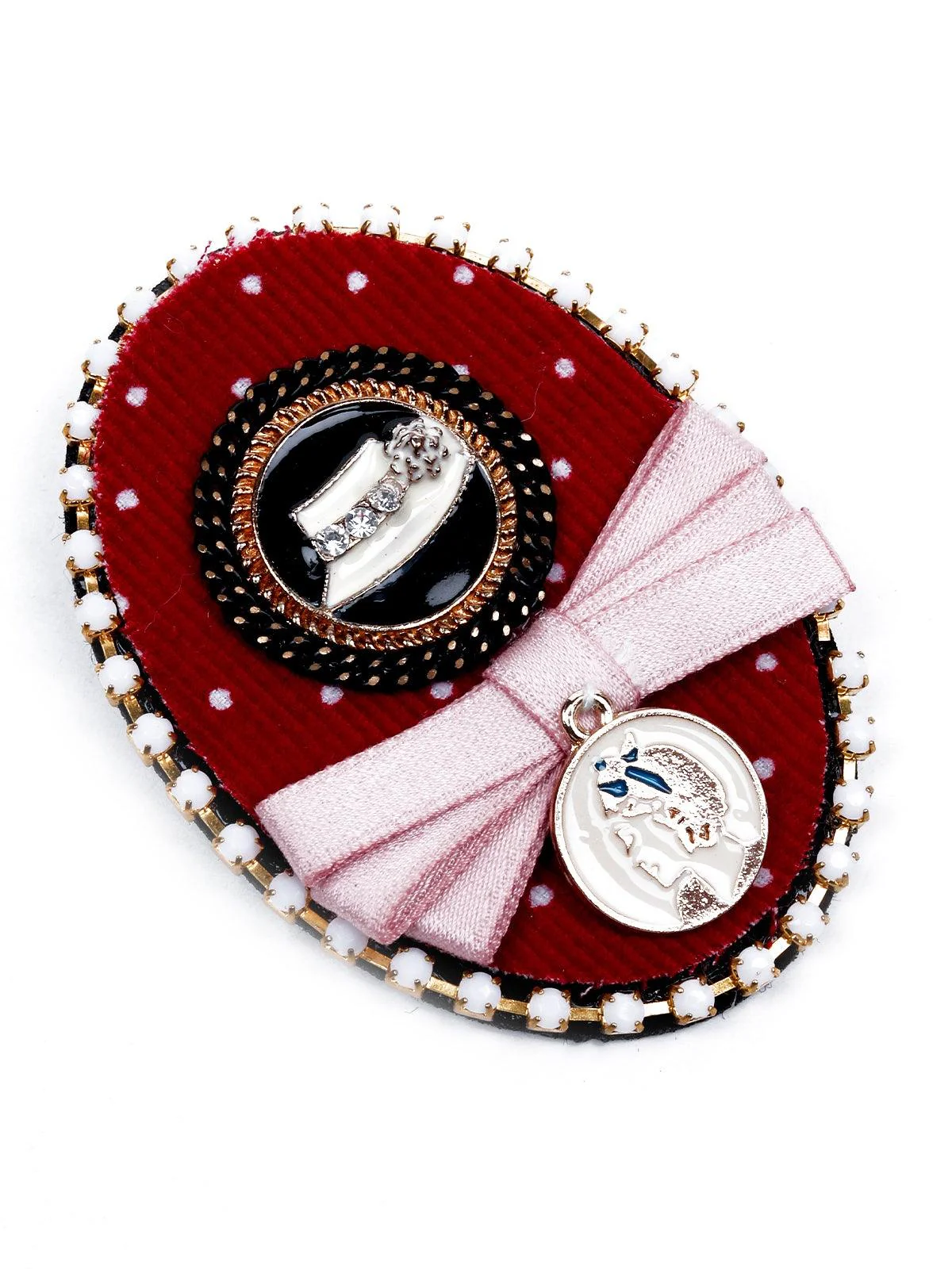Odette Women Red Metal Brooch - Image 4