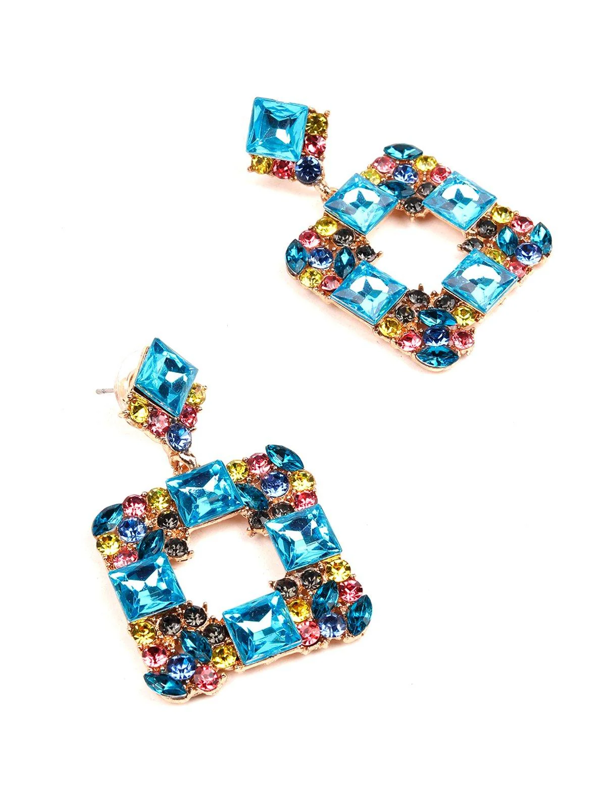 Odette Women Blue Metal Earrings - Image 5
