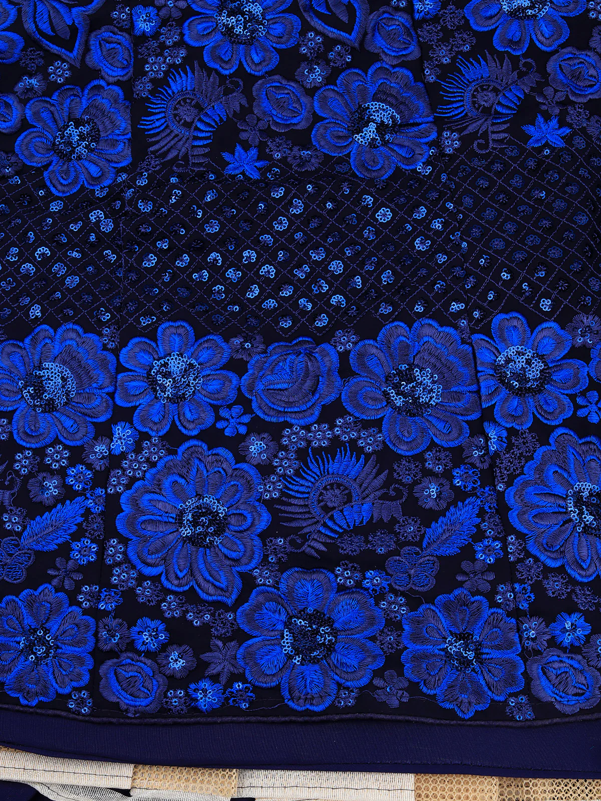 Odette Women Blue Designer Embroidered Semi Stitched Lehenga With Unstitched Blouse - Image 8