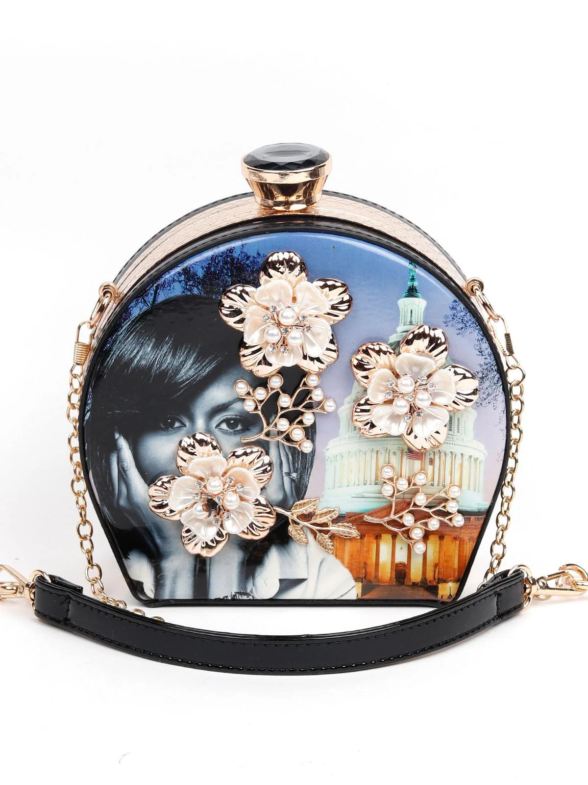 Odette Women Blue Metal Bag - Image 3