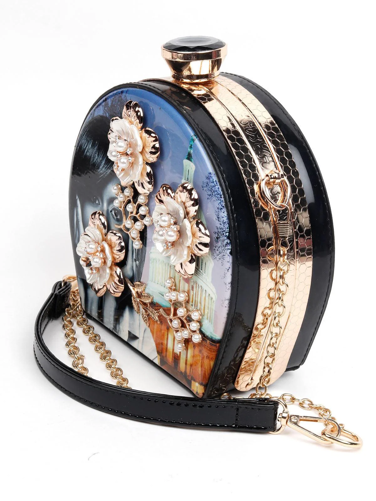 Odette Women Blue Metal Bag - Image 4