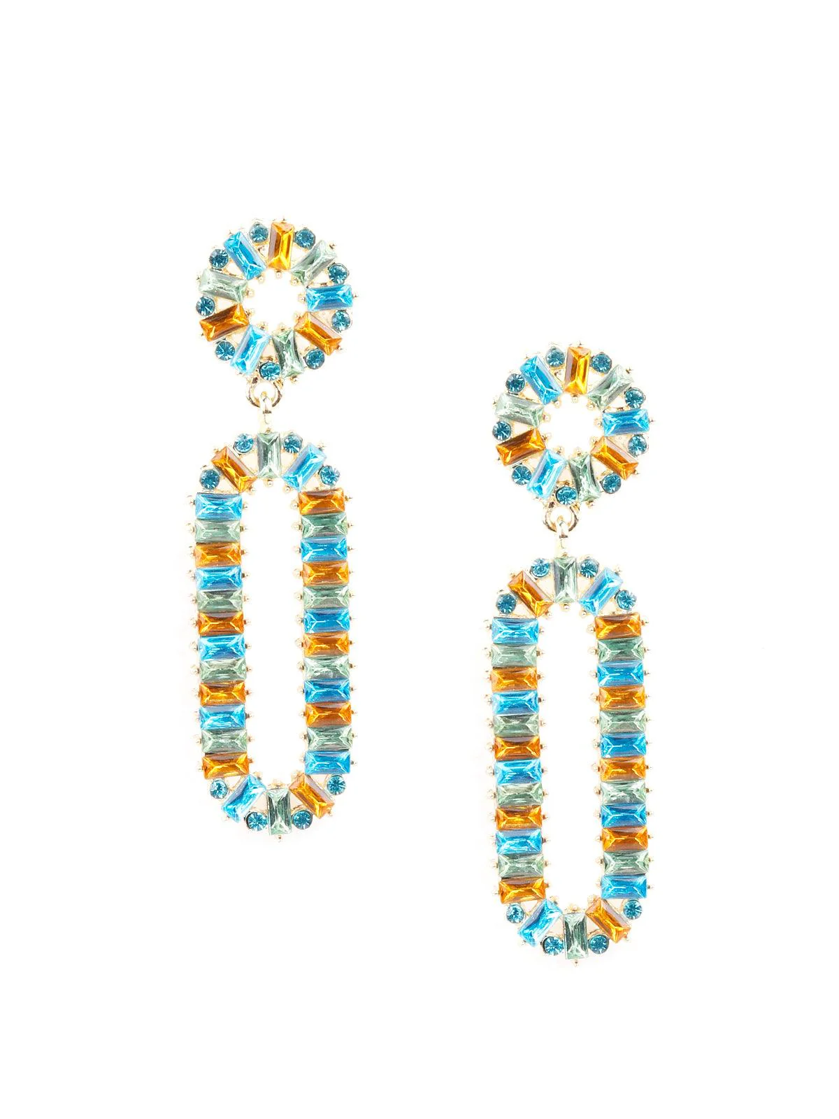 Odette Women Blue Stunning Metal Earrings - Image 3