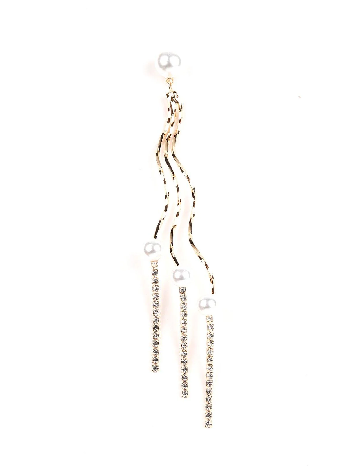 Odette Women Golden- White Metal Dangles - Image 4
