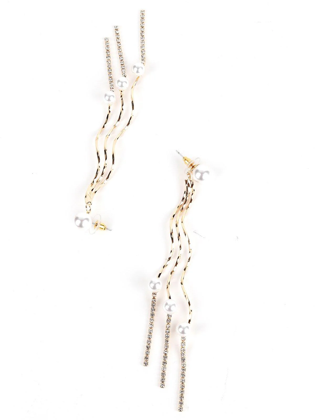 Odette Women Golden- White Metal Dangles - Image 6