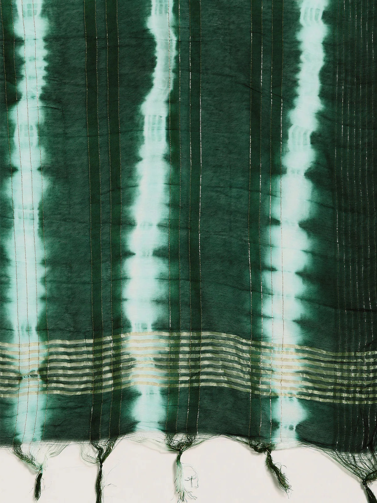 Odette Women Bottle Green Poly Cotton Embroidered Stitched Kurta With Trouser & Dupatta - Image 6
