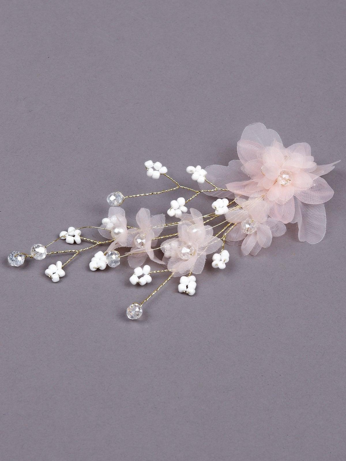 Odette Women White Fabric Brooch - Image 4