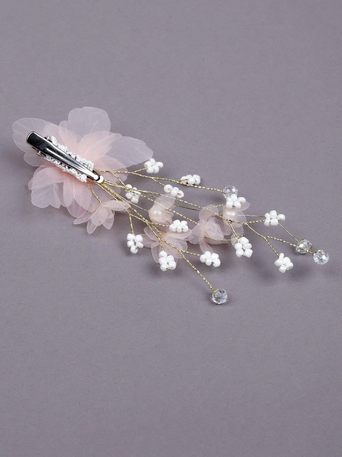 Odette Women White Fabric Brooch - Image 6