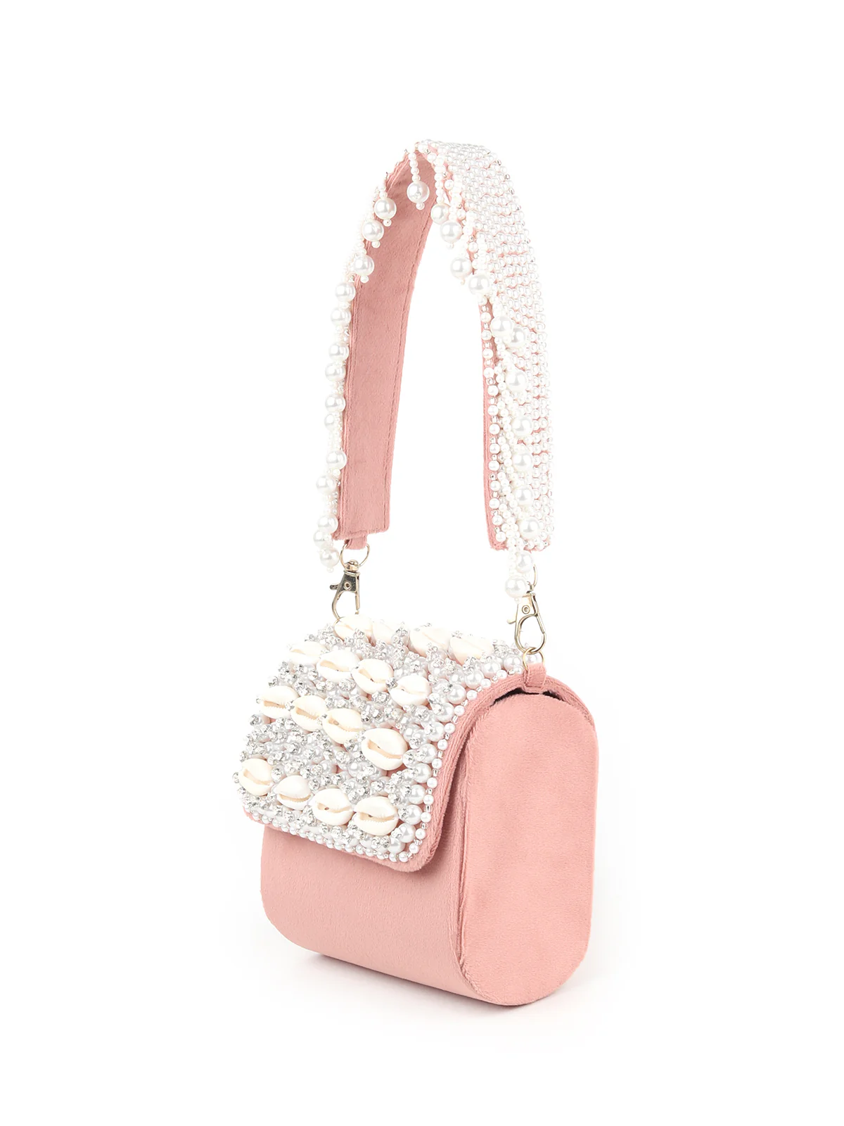 Odette Women Breath-Taking Cream Embellished Clutch - Image 4