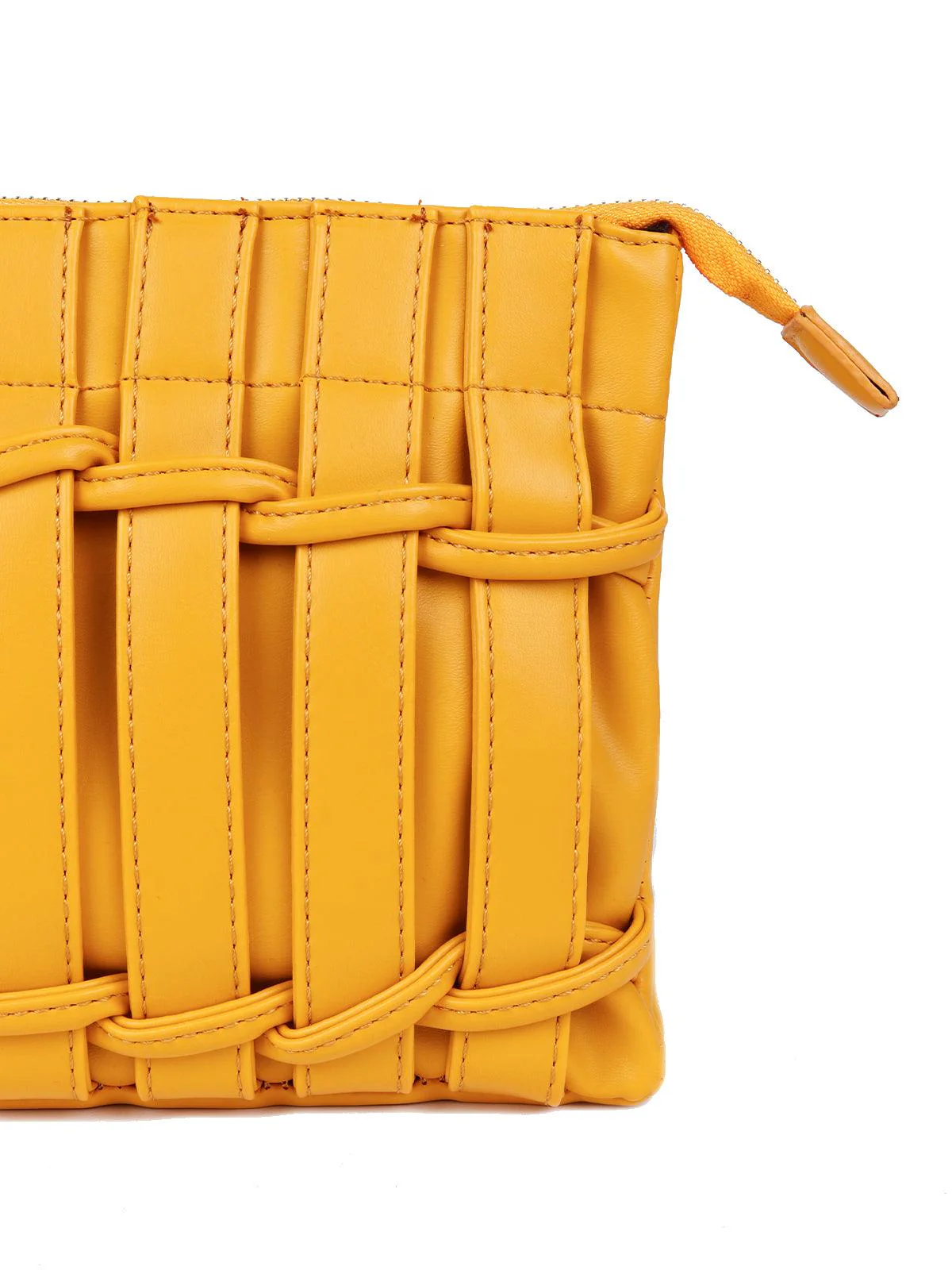 Odette Women Yellow Metal Sling Bag - Image 5