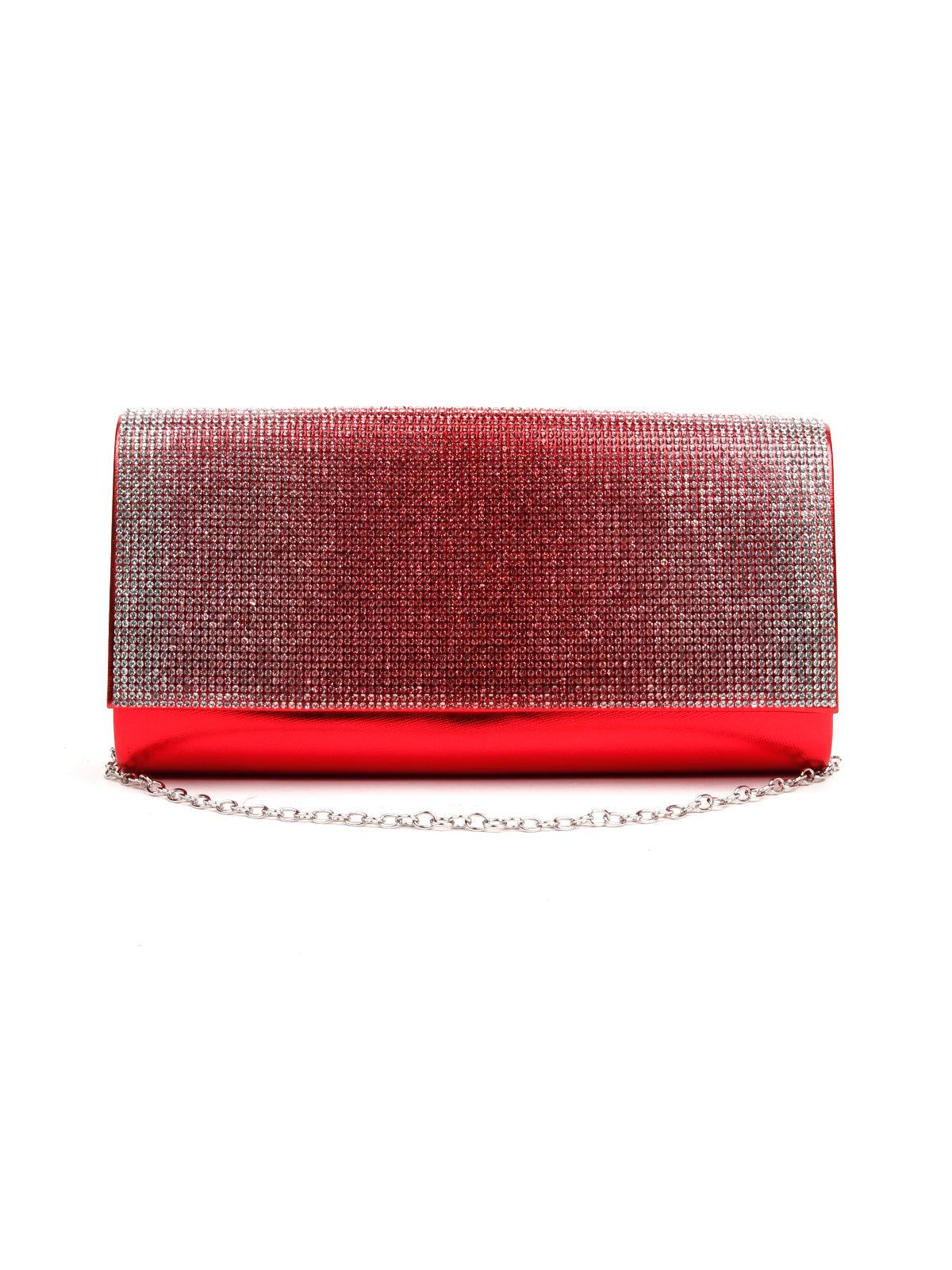 Odette Women Red Metal Sling Bag - Image 3