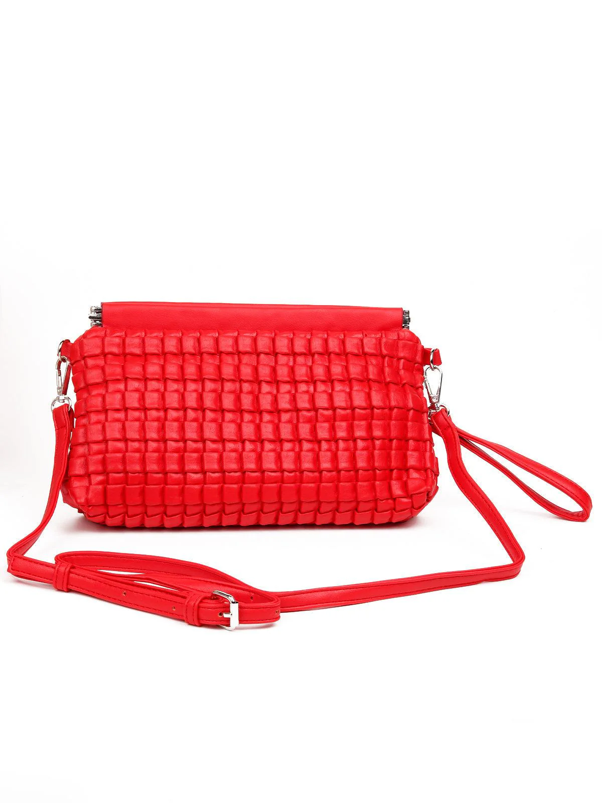 Odette Women Red Metal Sling Bag - Image 3