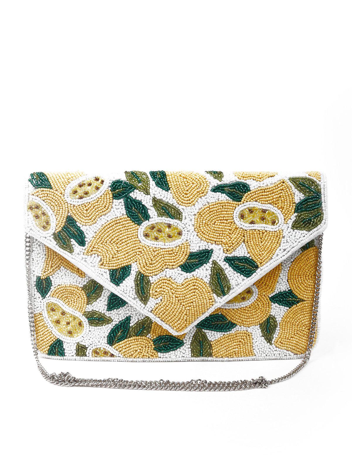 Odette Women Yellow Metal Sling Bag - Image 3