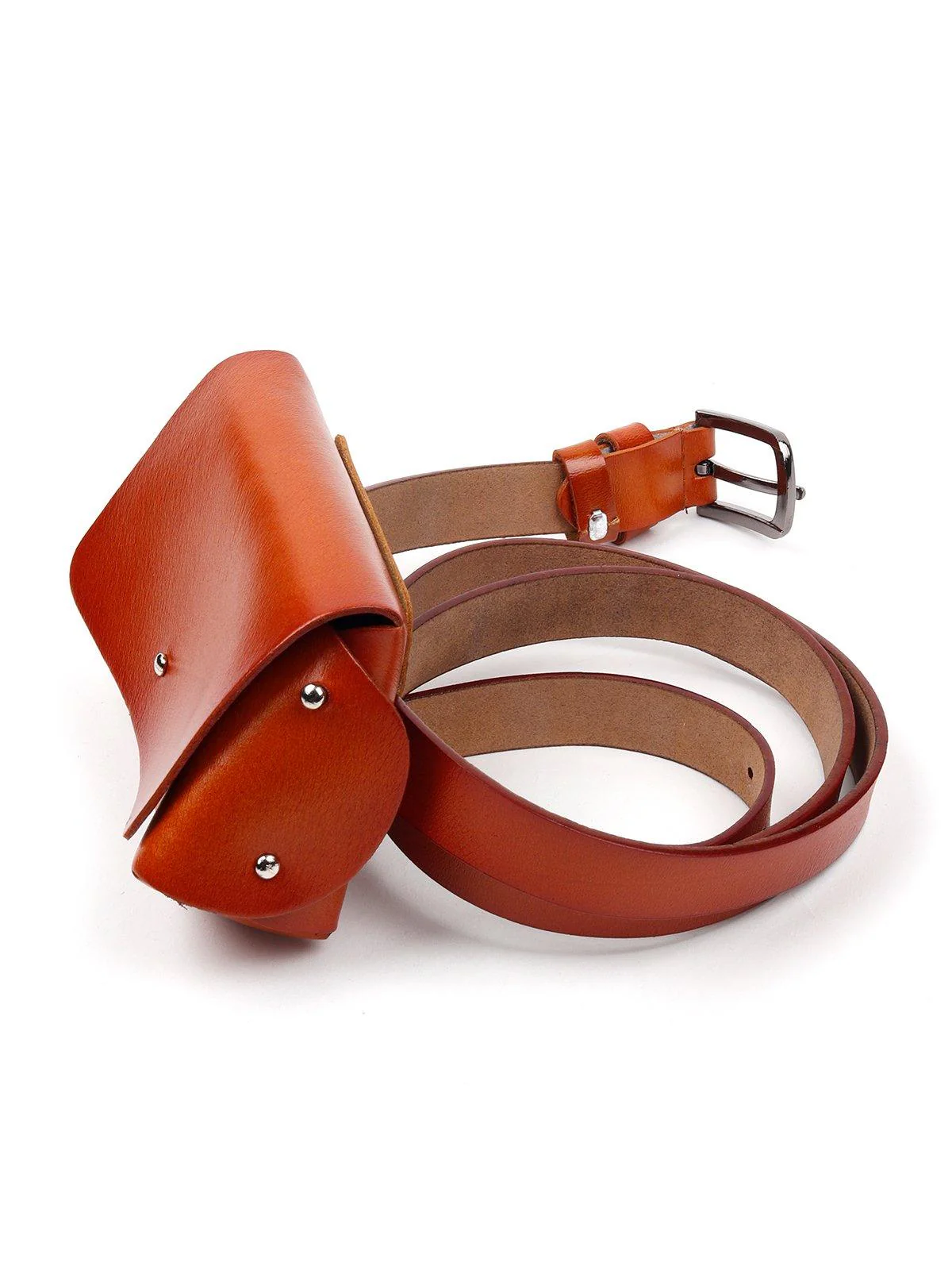 Odette Women Brown Faux Leather Belt-Bag - Image 4