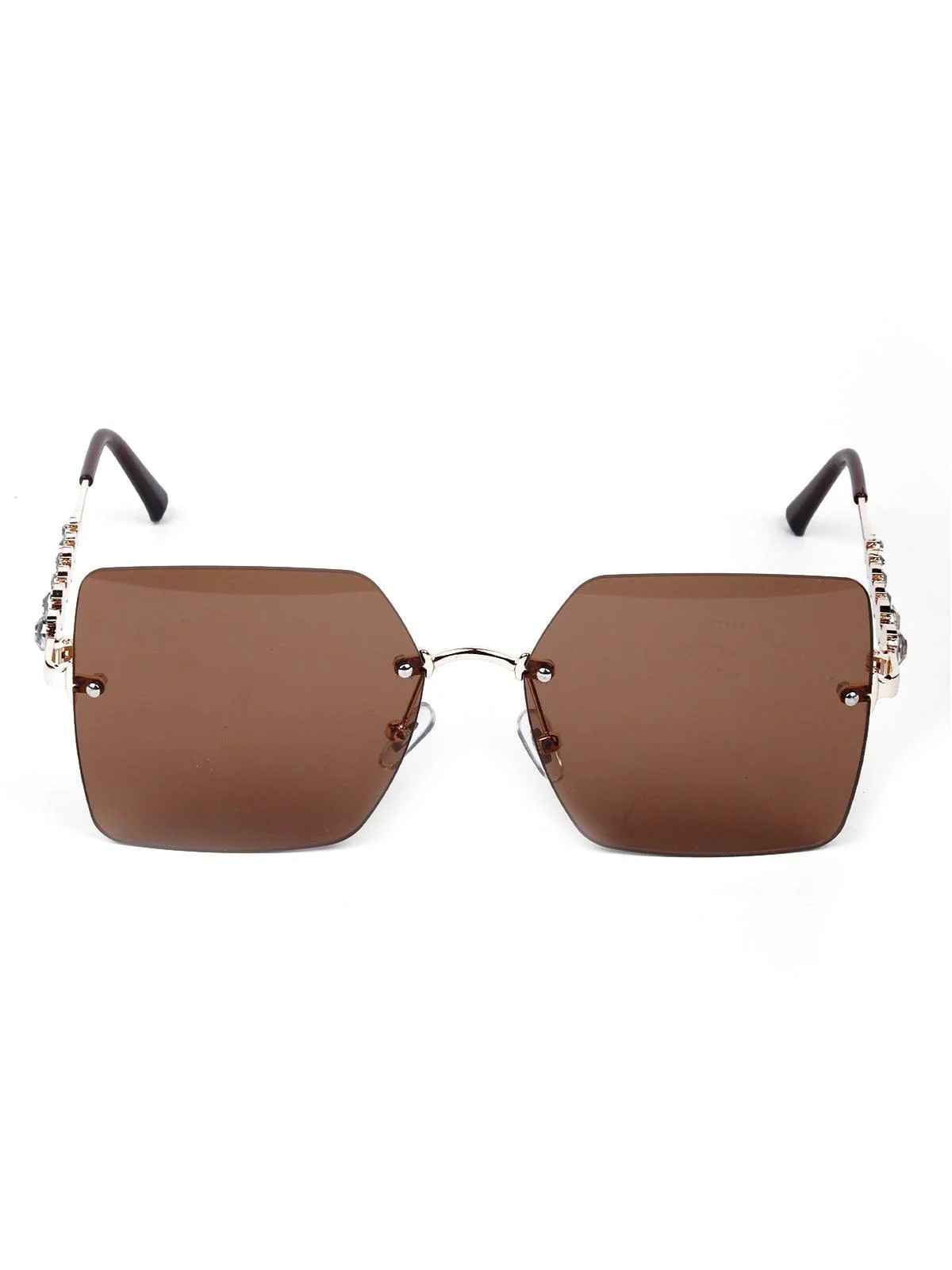 Odette Women Brown Metal Sunglasses - Image 3