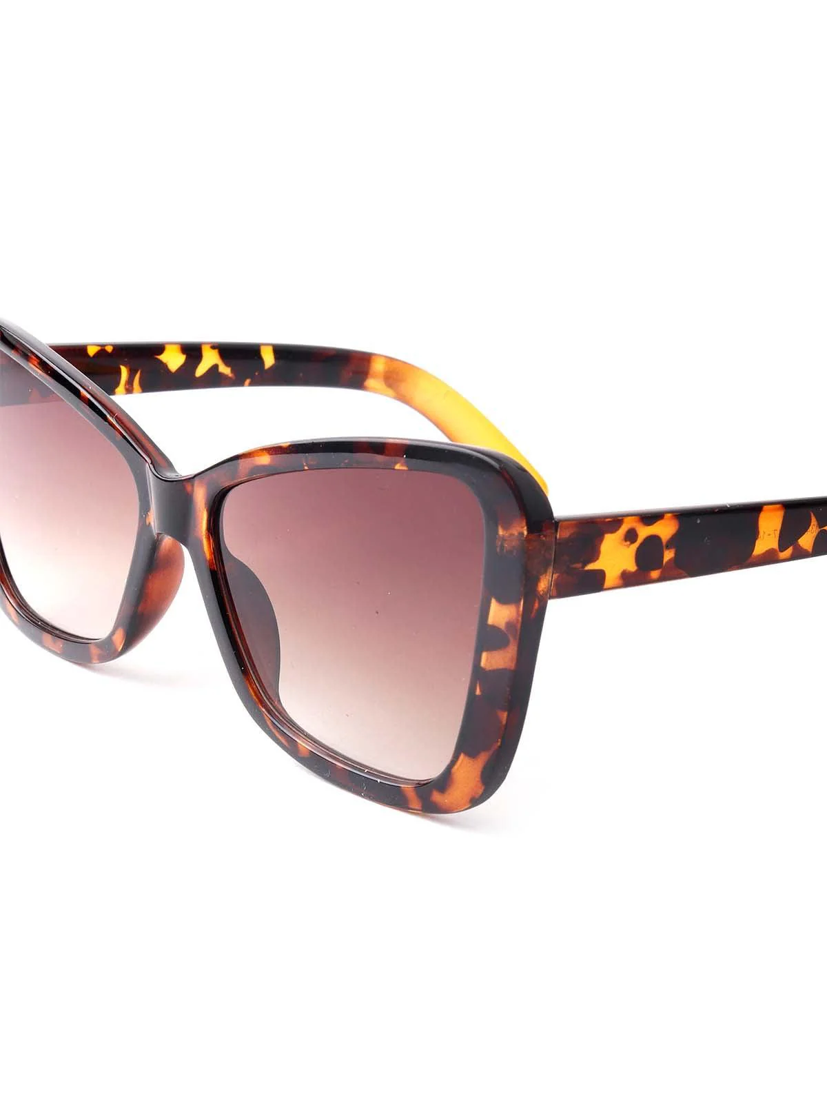 Odette Women Brown Print Frame Tinted Sunglasses - Image 5