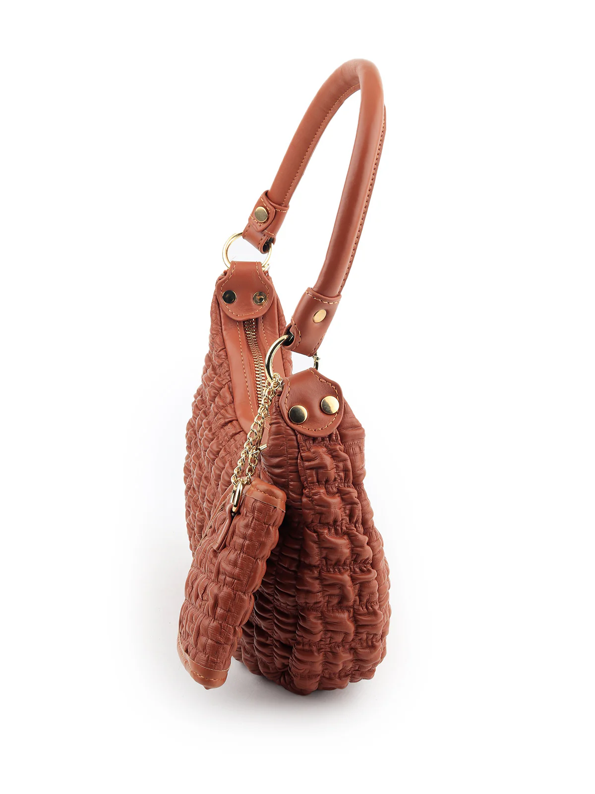 Odette Women Brown Textured Handbag - Image 4