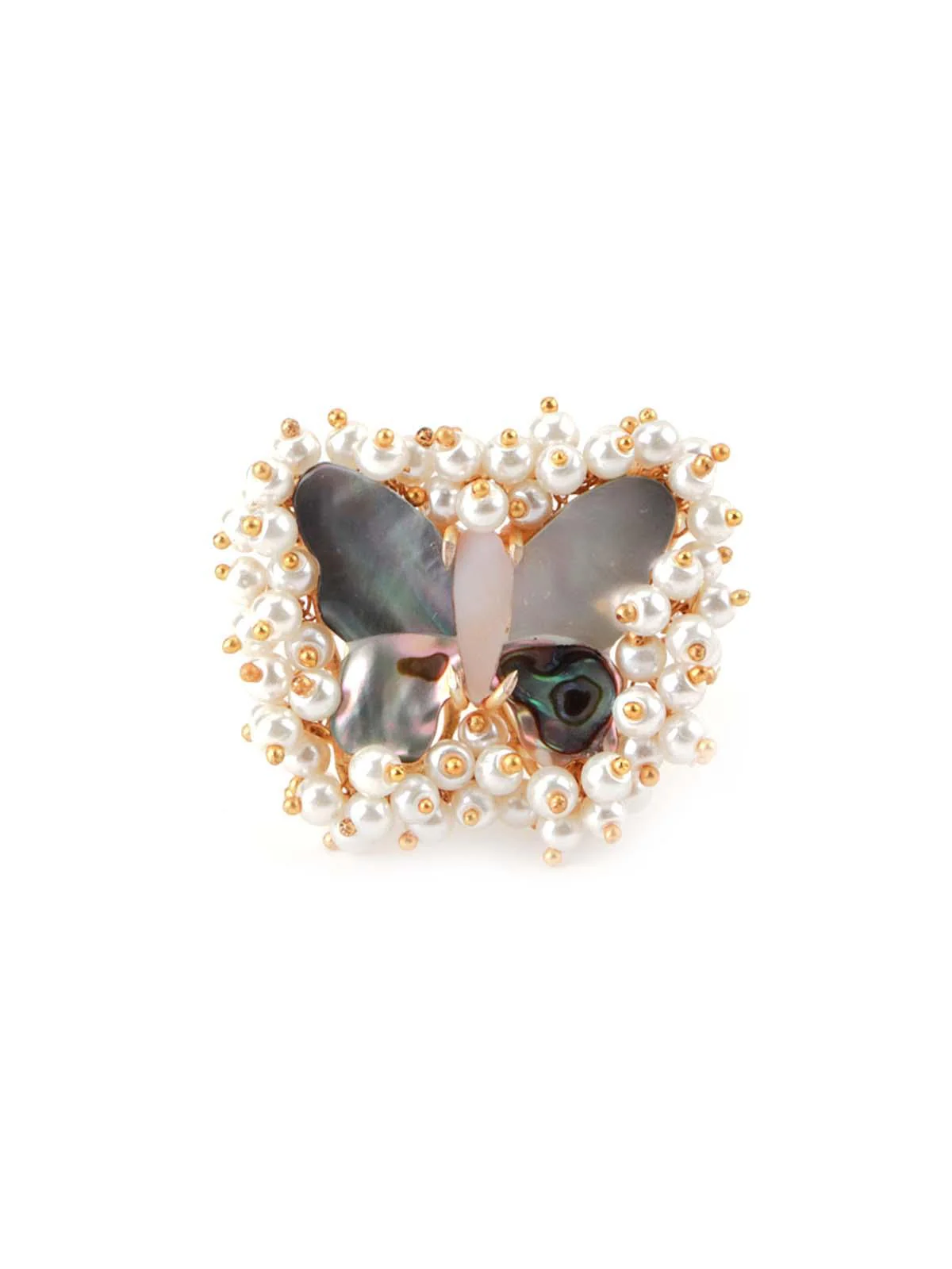 Odette Women Butterfly Shape White Luscious Ring - Image 3