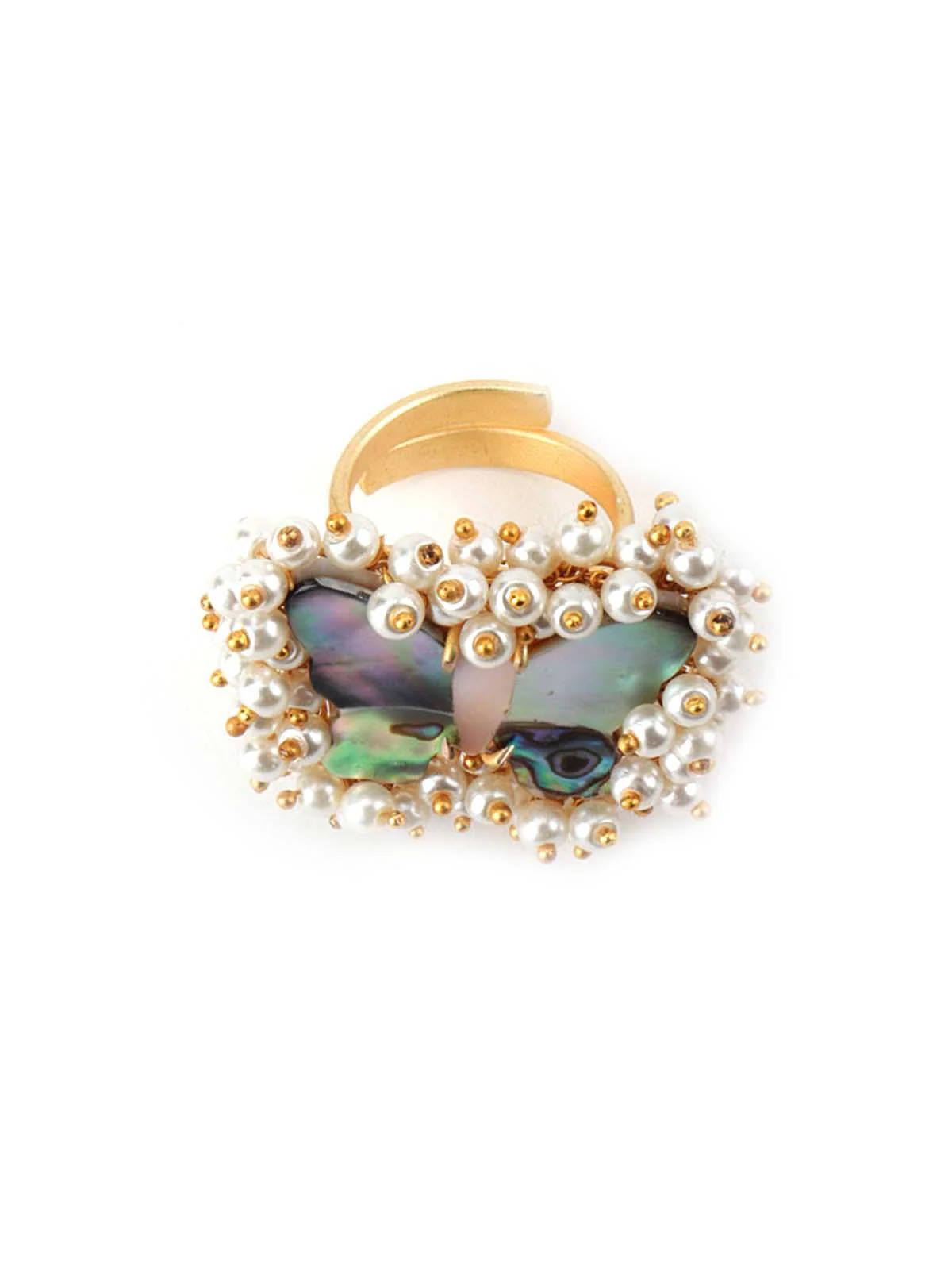 Odette Women Butterfly Shape White Luscious Ring - Image 5
