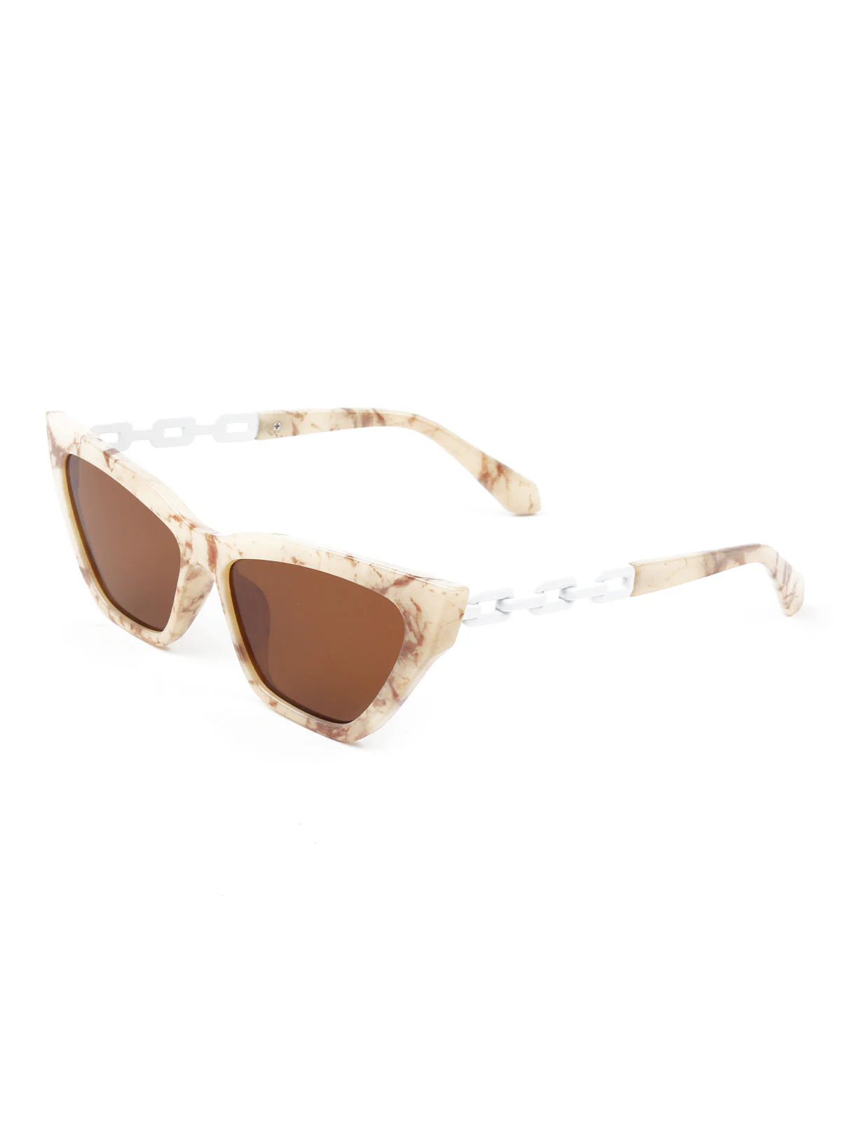 Odette Women Cat Eye Printed Frame Brown Sunglasses - Image 4