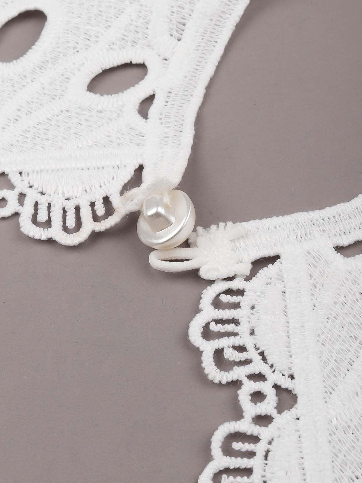 Odette Chikankari Material White Collar For Women - Image 5