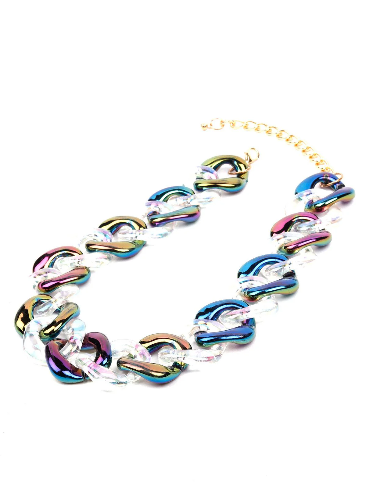 Odette Women White Chunky Interlinked Necklace - Image 4