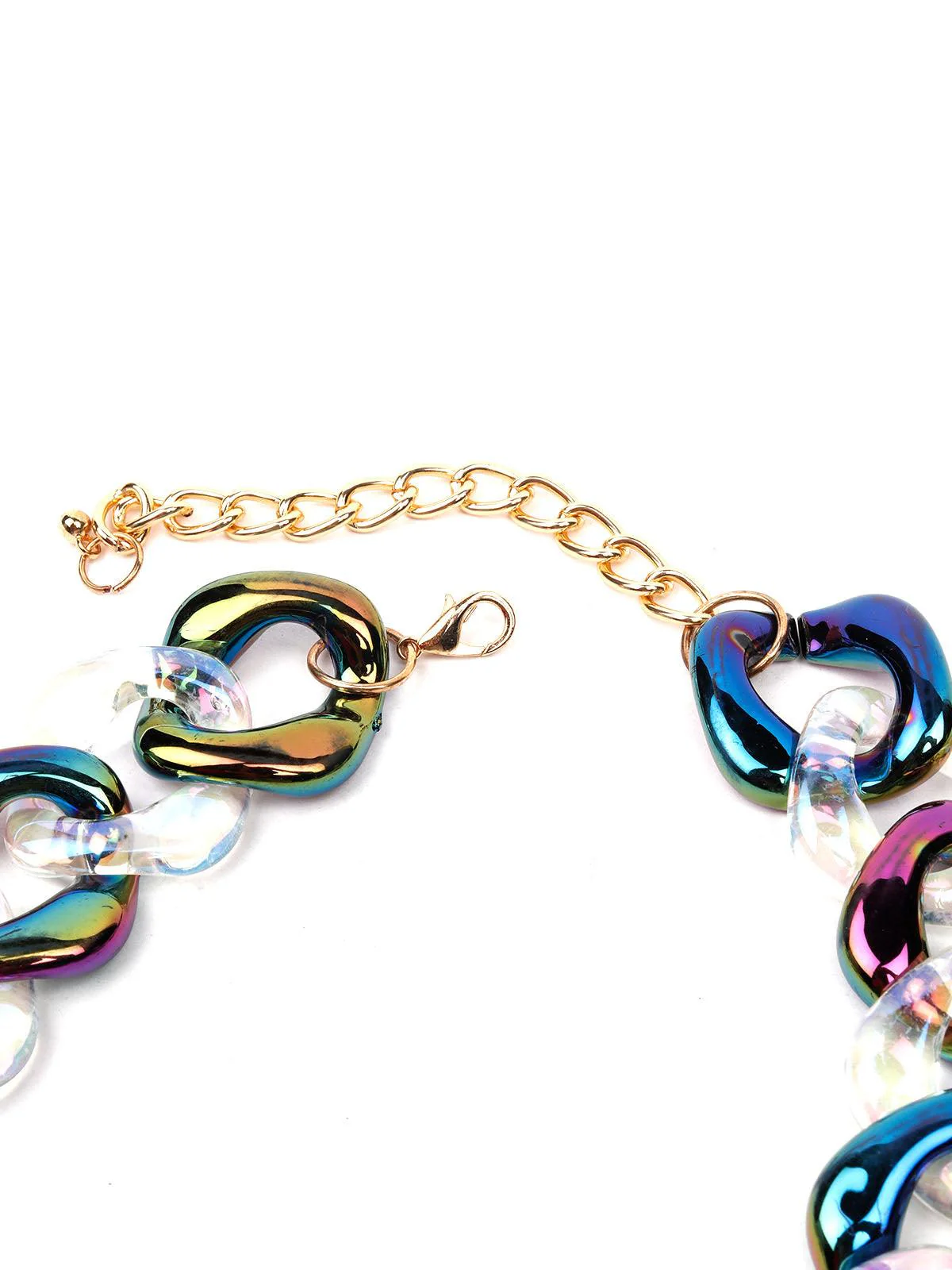 Odette Women White Chunky Interlinked Necklace - Image 5