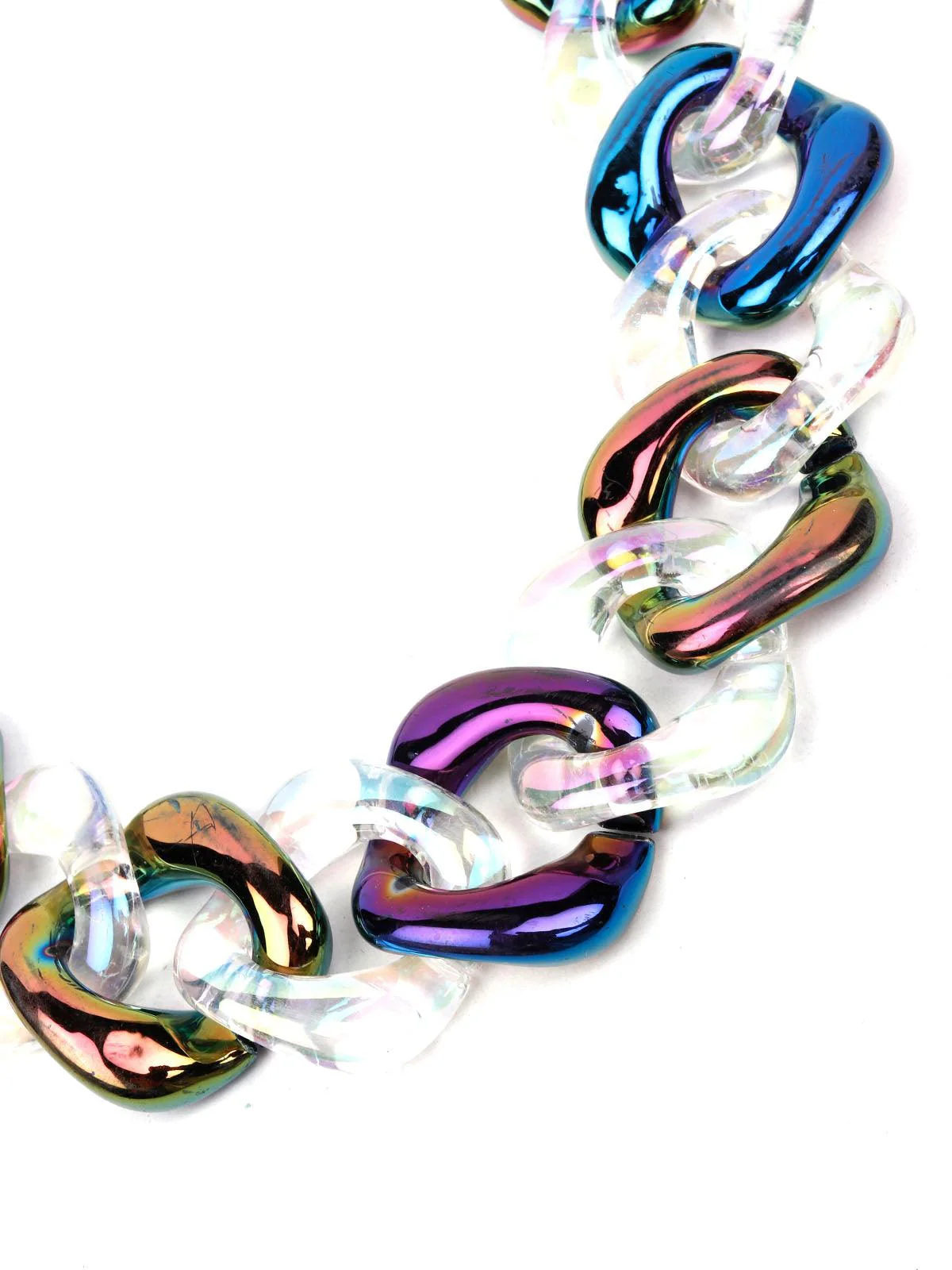 Odette Women White Chunky Interlinked Necklace - Image 6